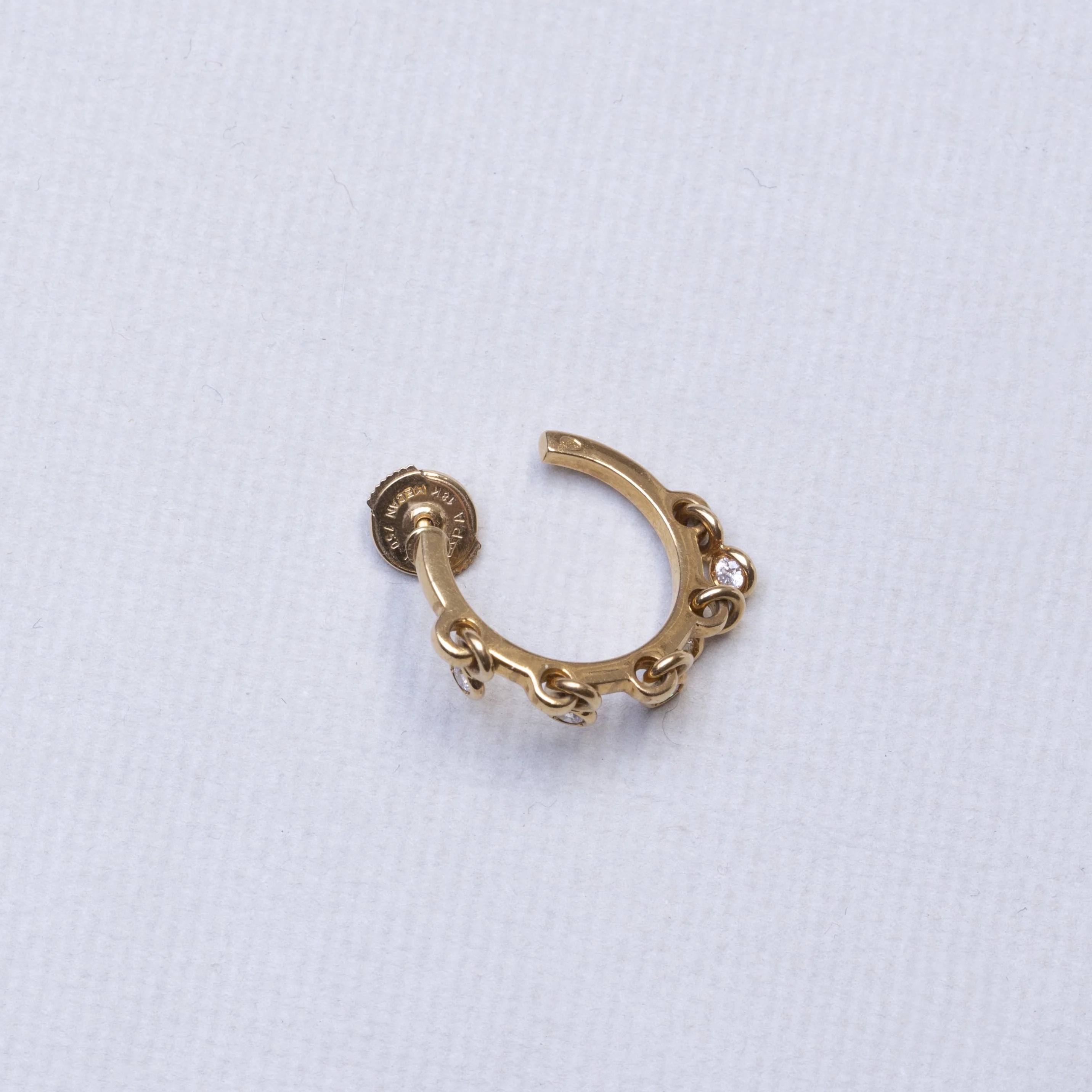 18ct Gold Multi Disc Diamond Hoop Earrings - Image 3