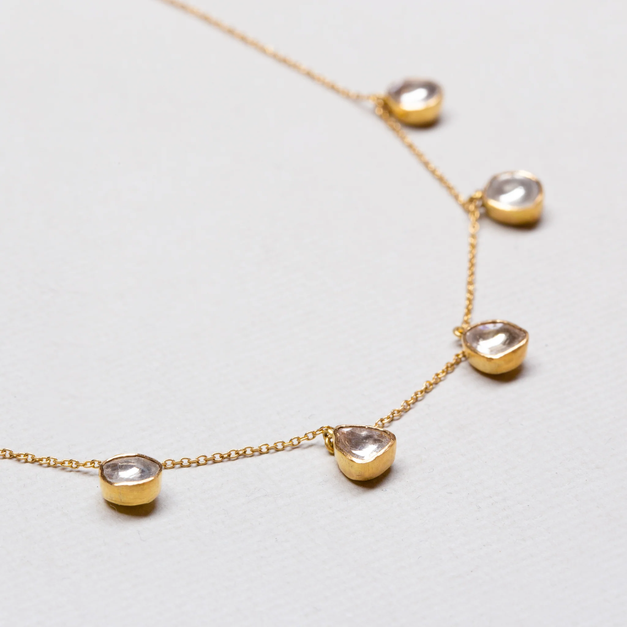 18ct Gold Polki Diamond Garland Necklace - Image 2