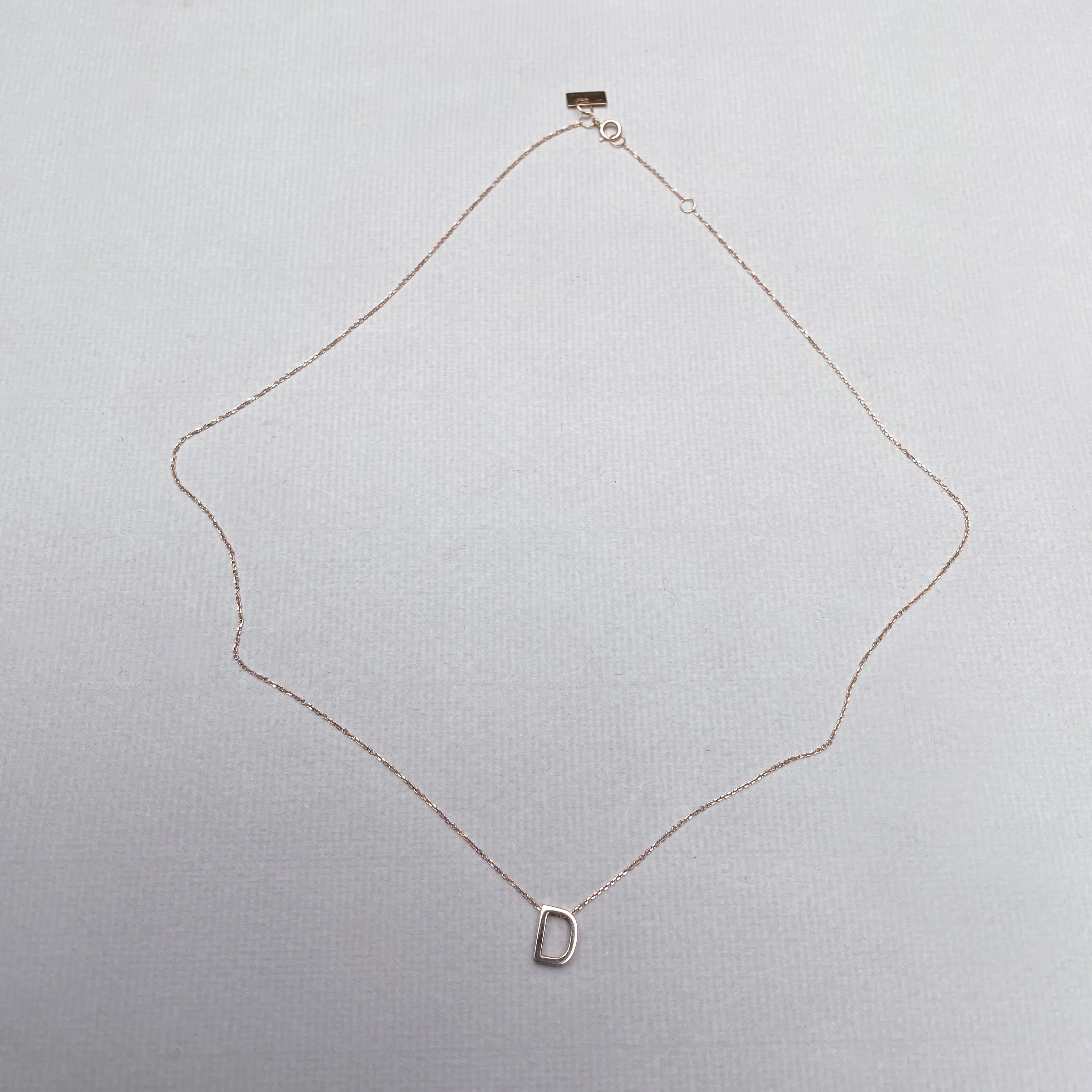 18ct Rose Gold Alphabet Necklace - D - Image 3