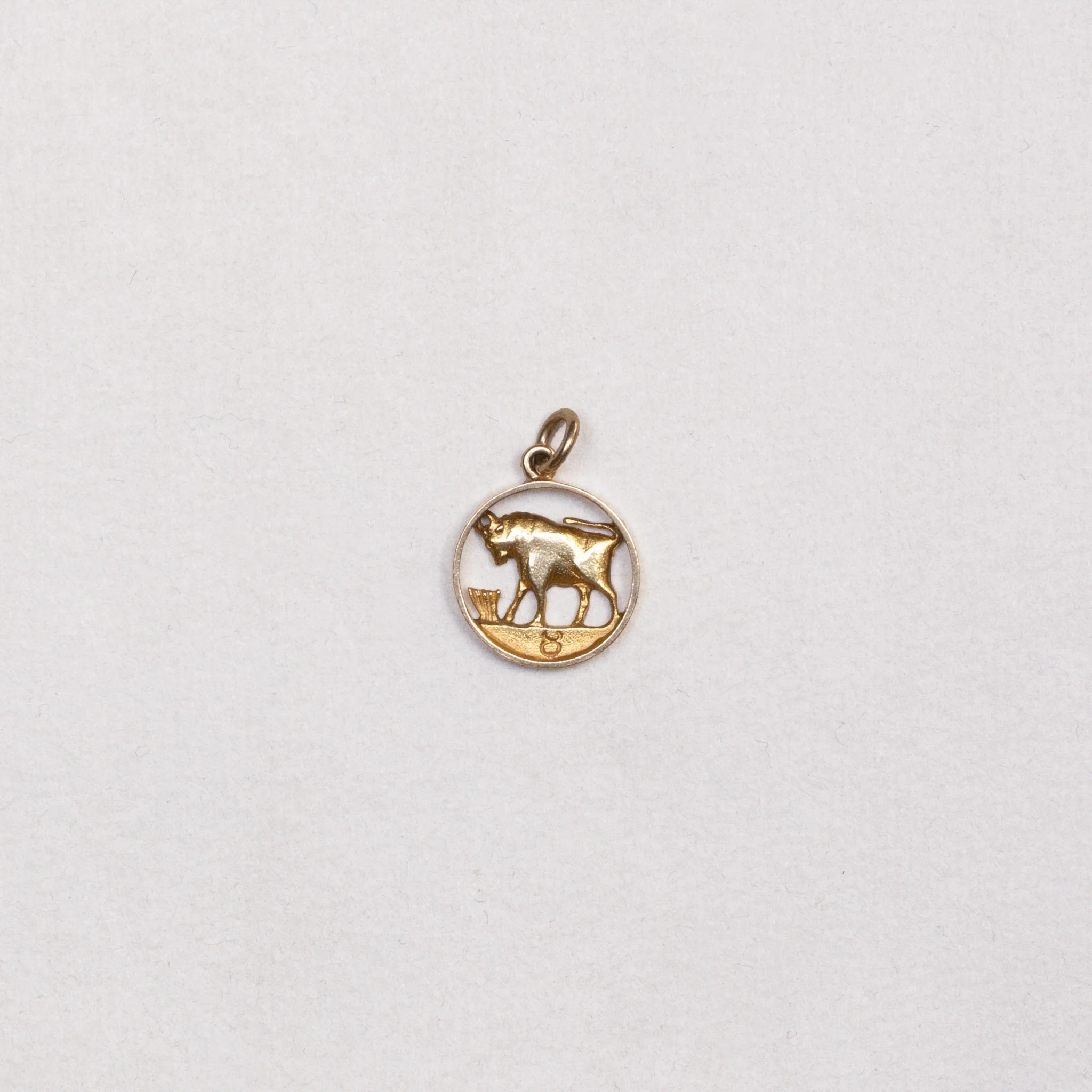 Vintage 9ct Gold Taurus Pendant Charm