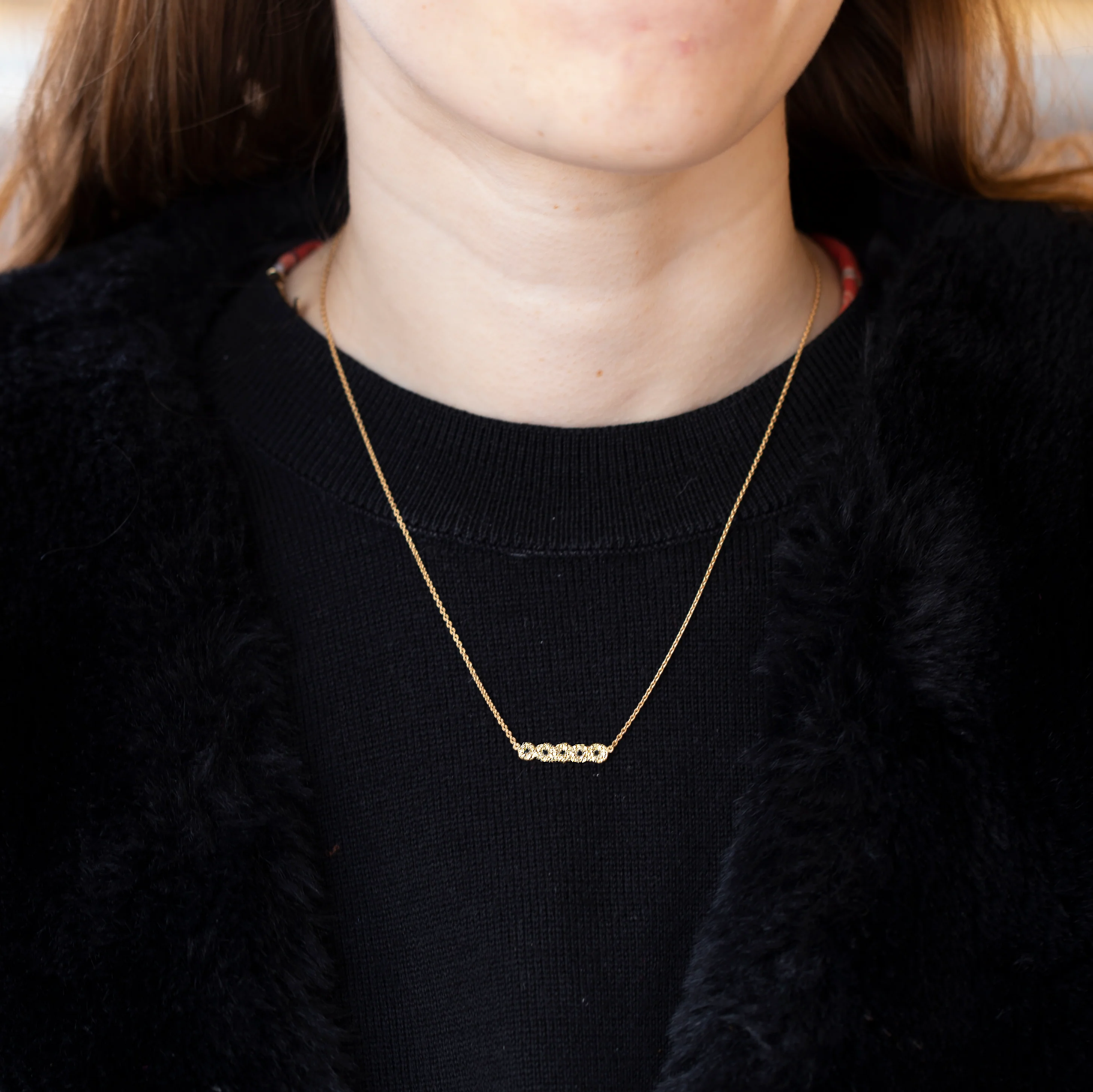 Shisha Line Necklace with Green Tourmaline - Image 2
