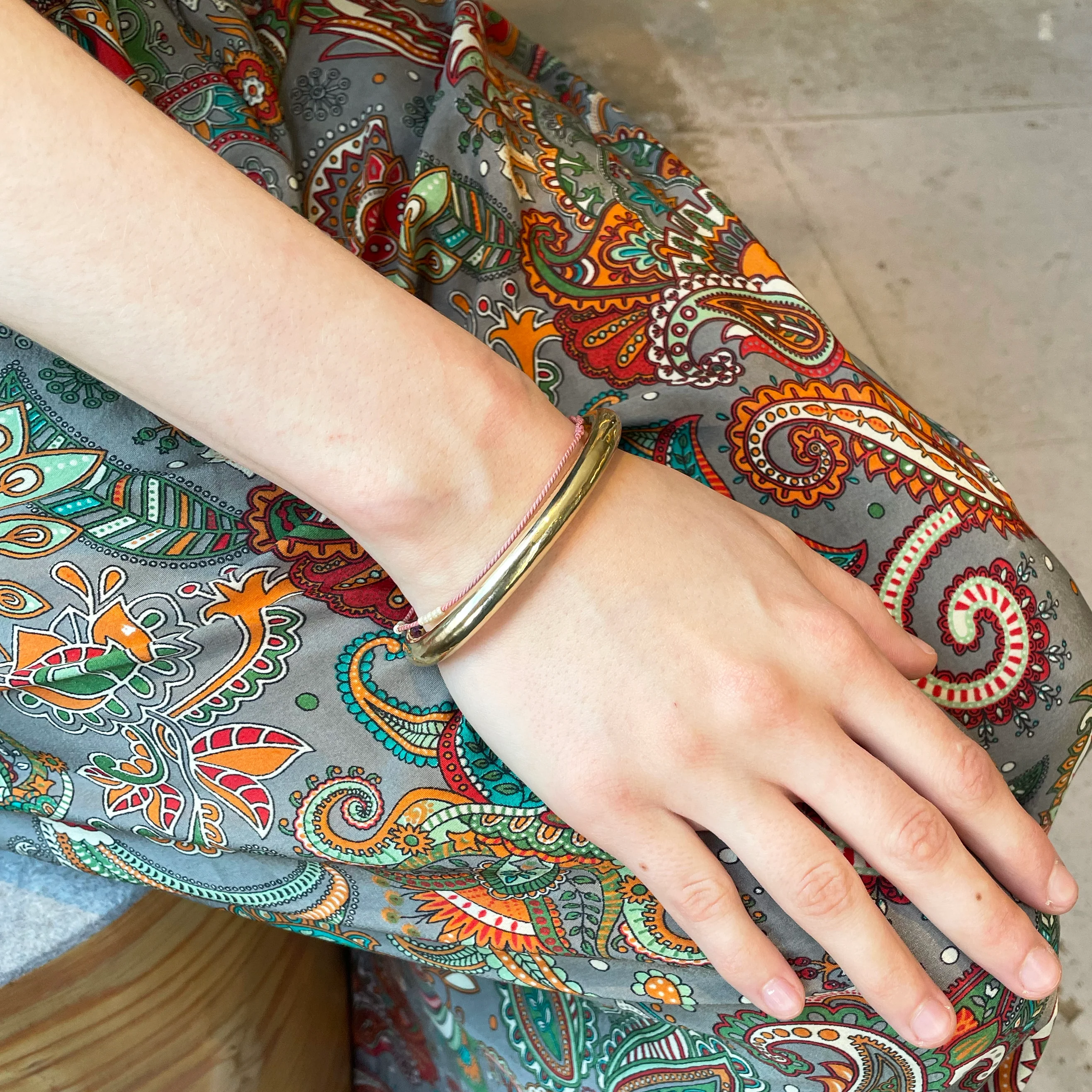 Brass Open Bangle Bracelet - Image 2