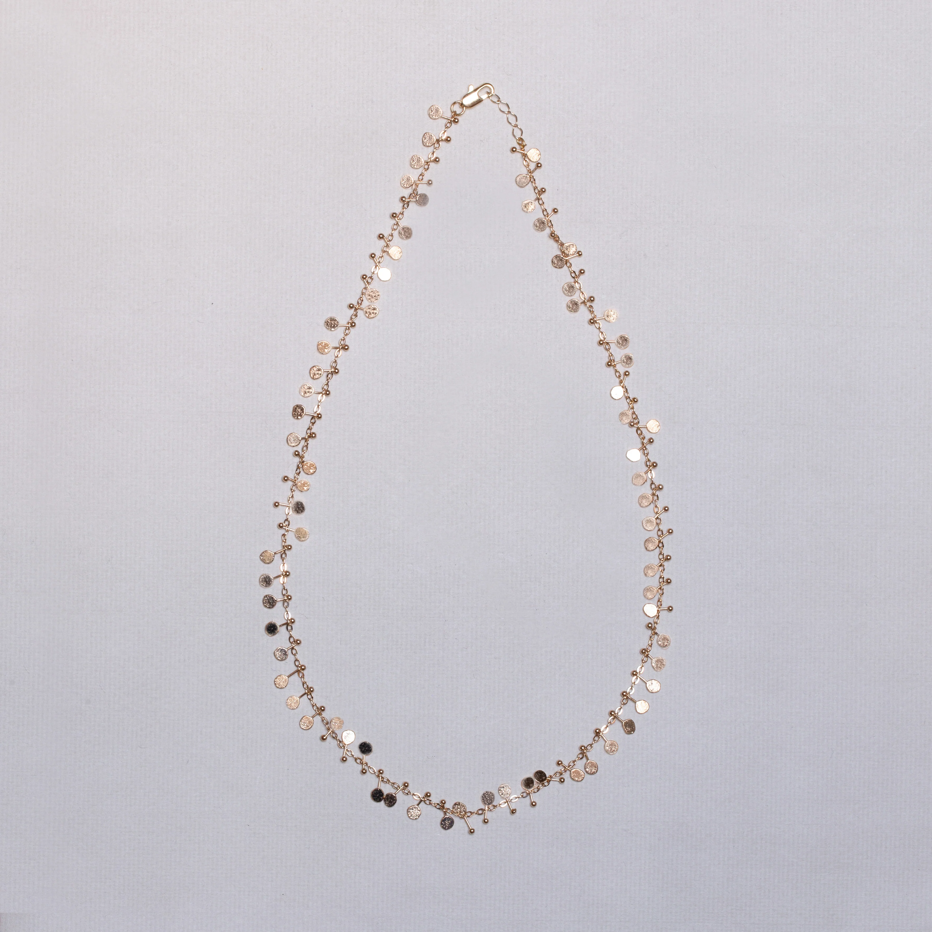 Brass Multi Dot Disc Necklace - Image 3
