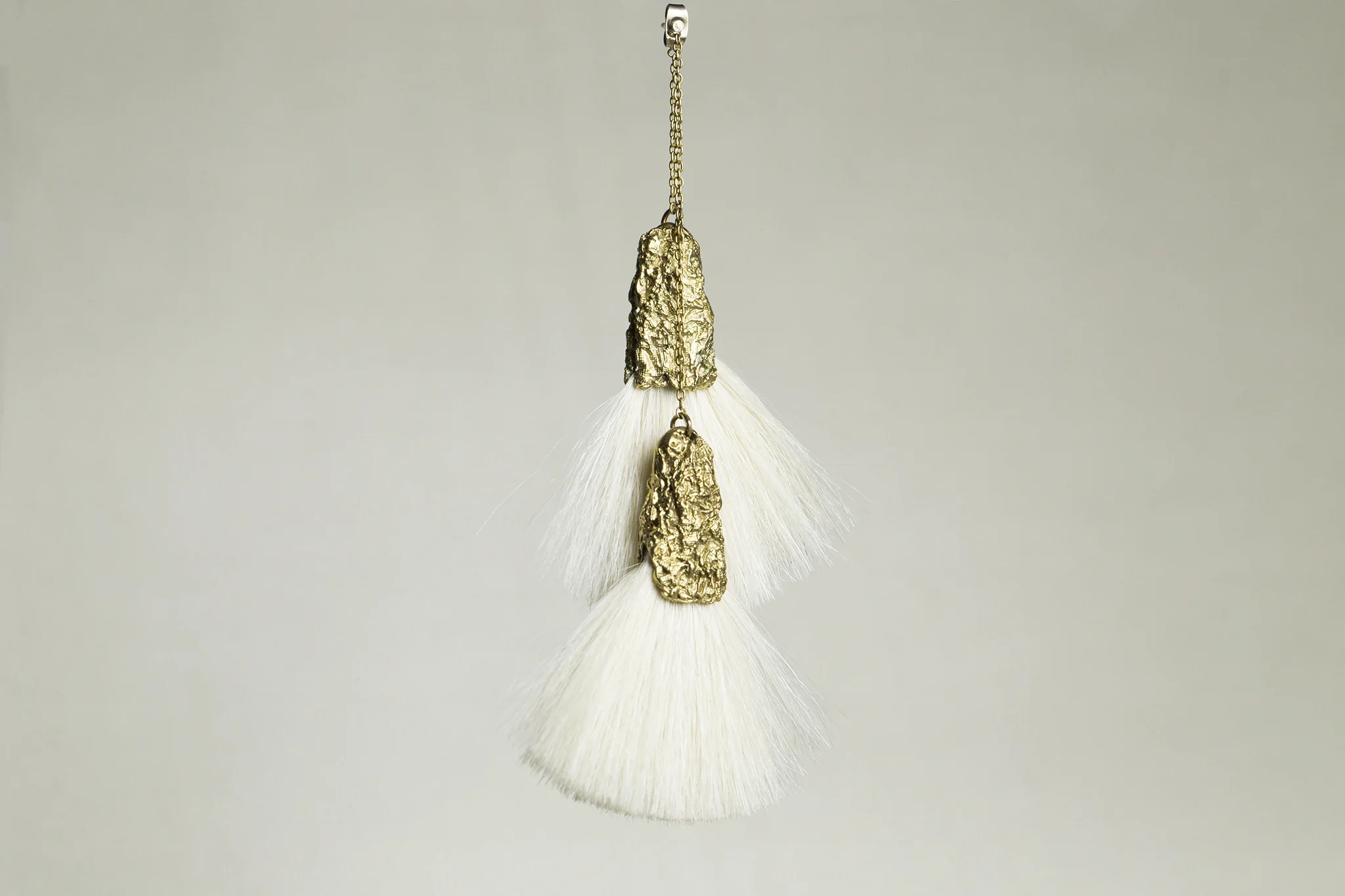 Canvas Fan Double Brush Drop Earrings - Image 2