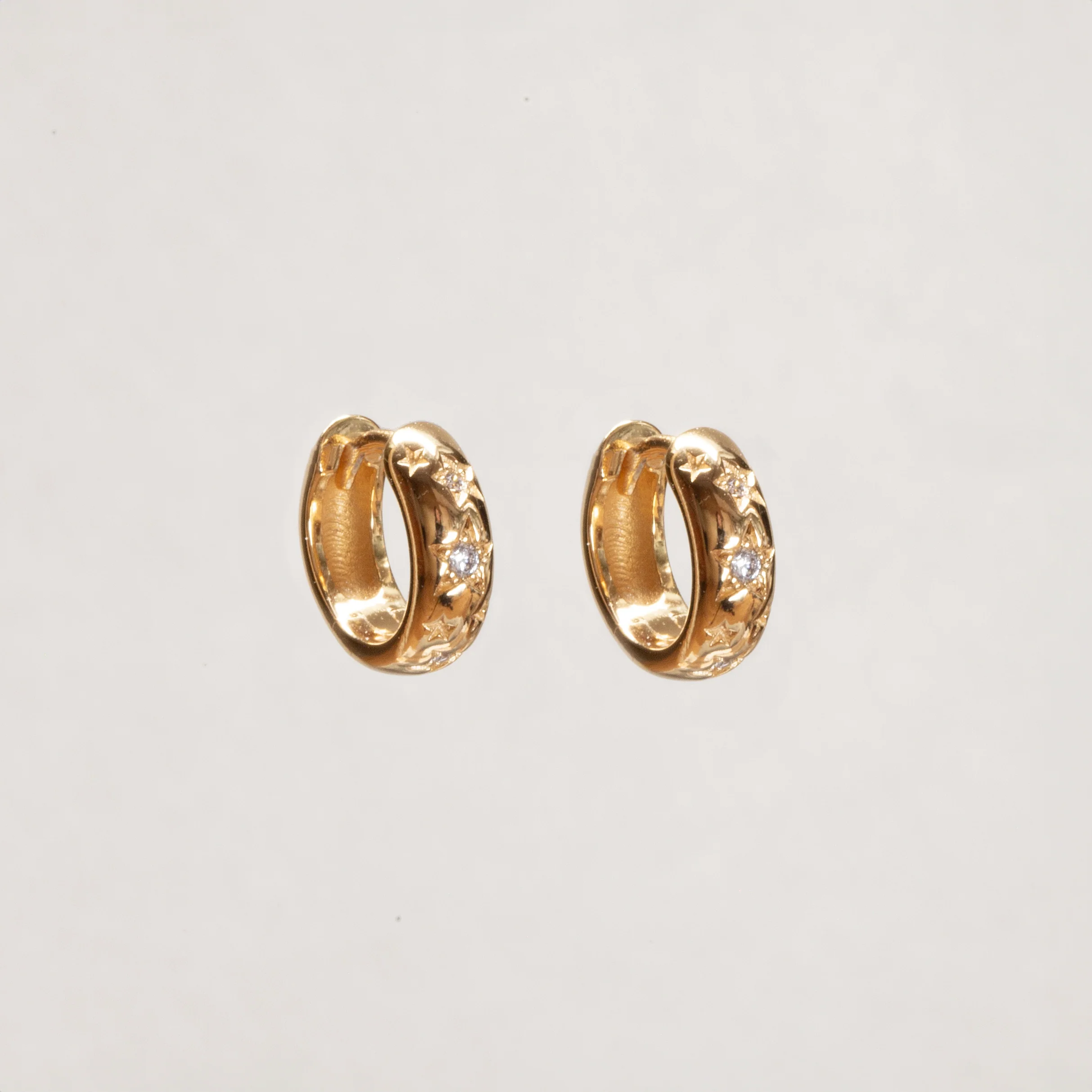 Celestial Chunky Huggie Hoop Earrings