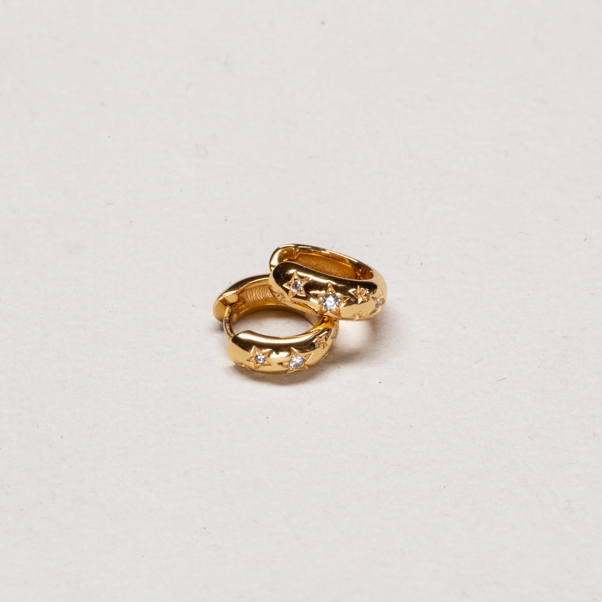 Celestial Chunky Huggie Hoop Earrings - Image 3