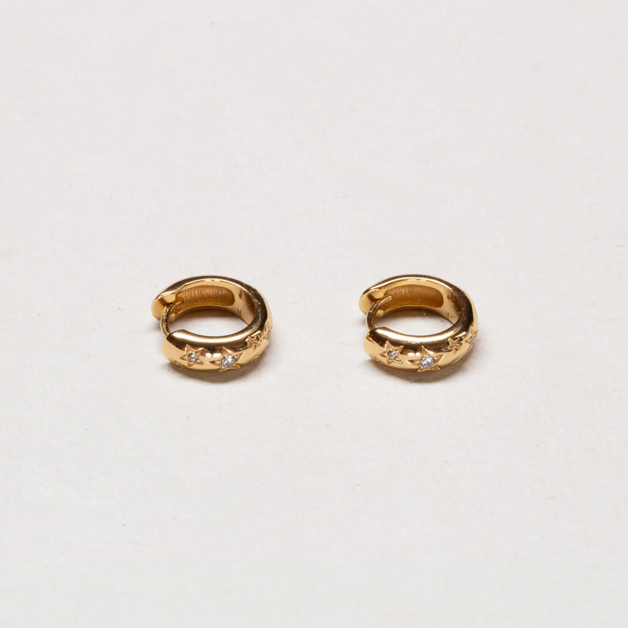 Celestial Chunky Huggie Hoop Earrings - Image 4