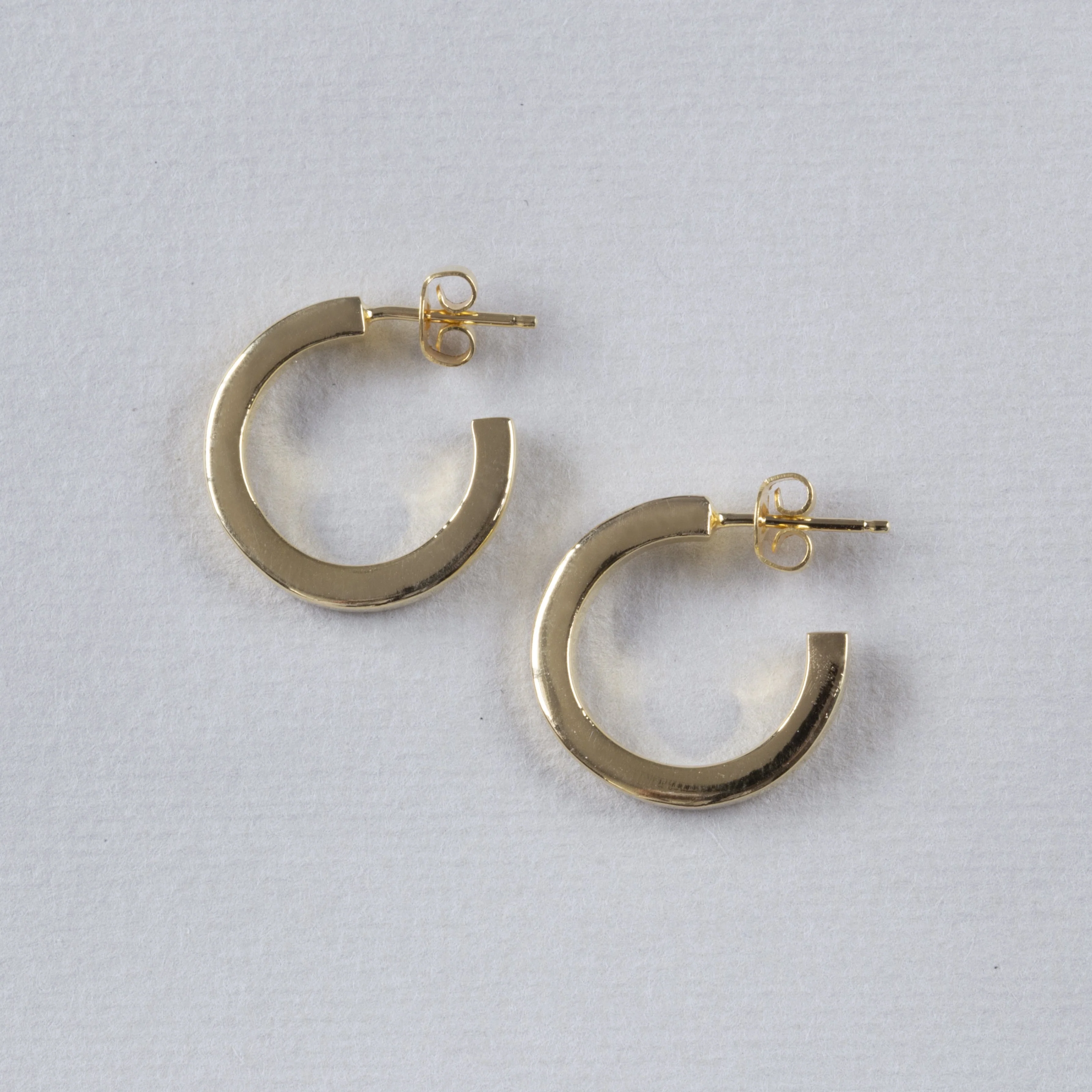 Gold Plated Chunky Hoop Earrings - Image 4