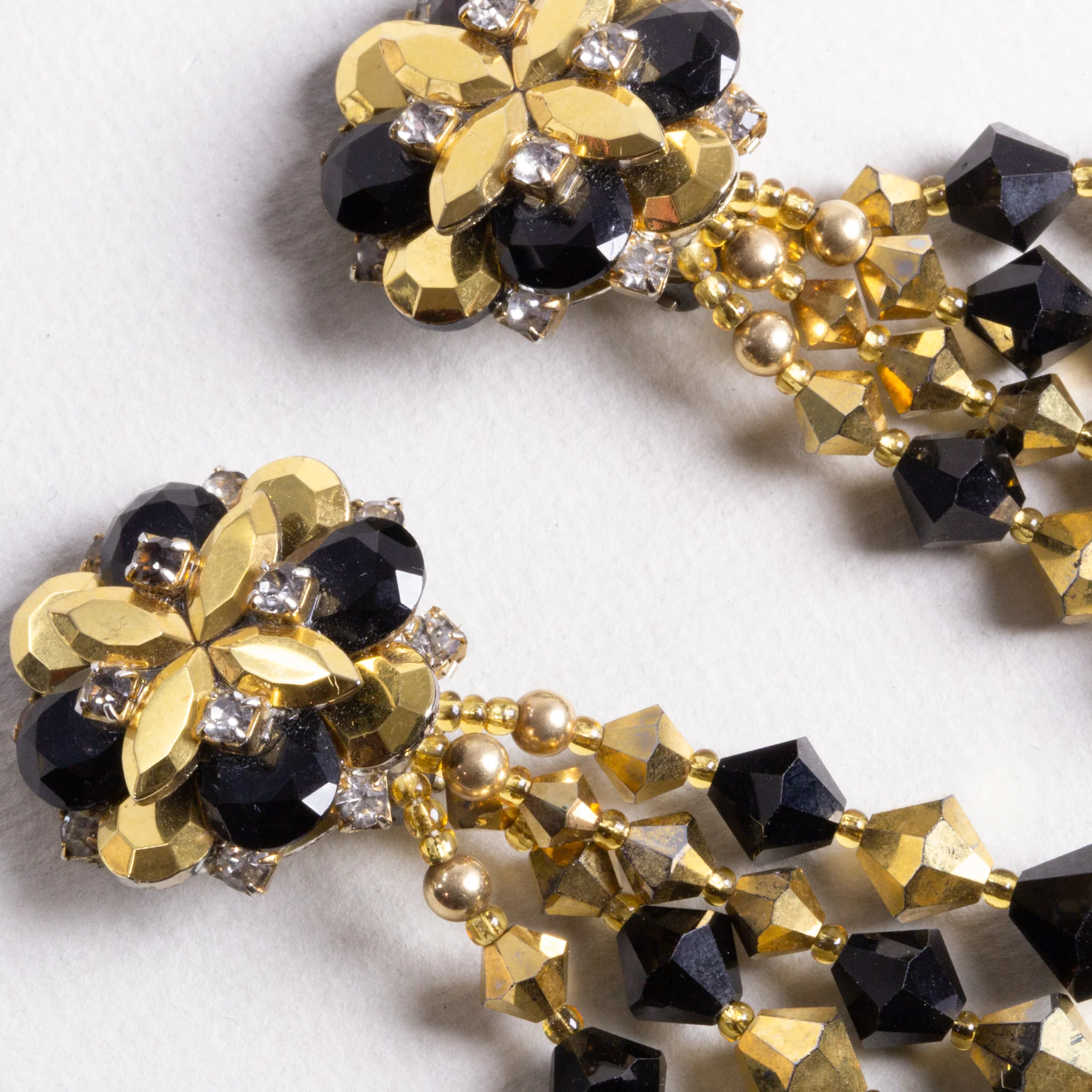 Vintage Gold and Black Clip-on Earrings - Image 3