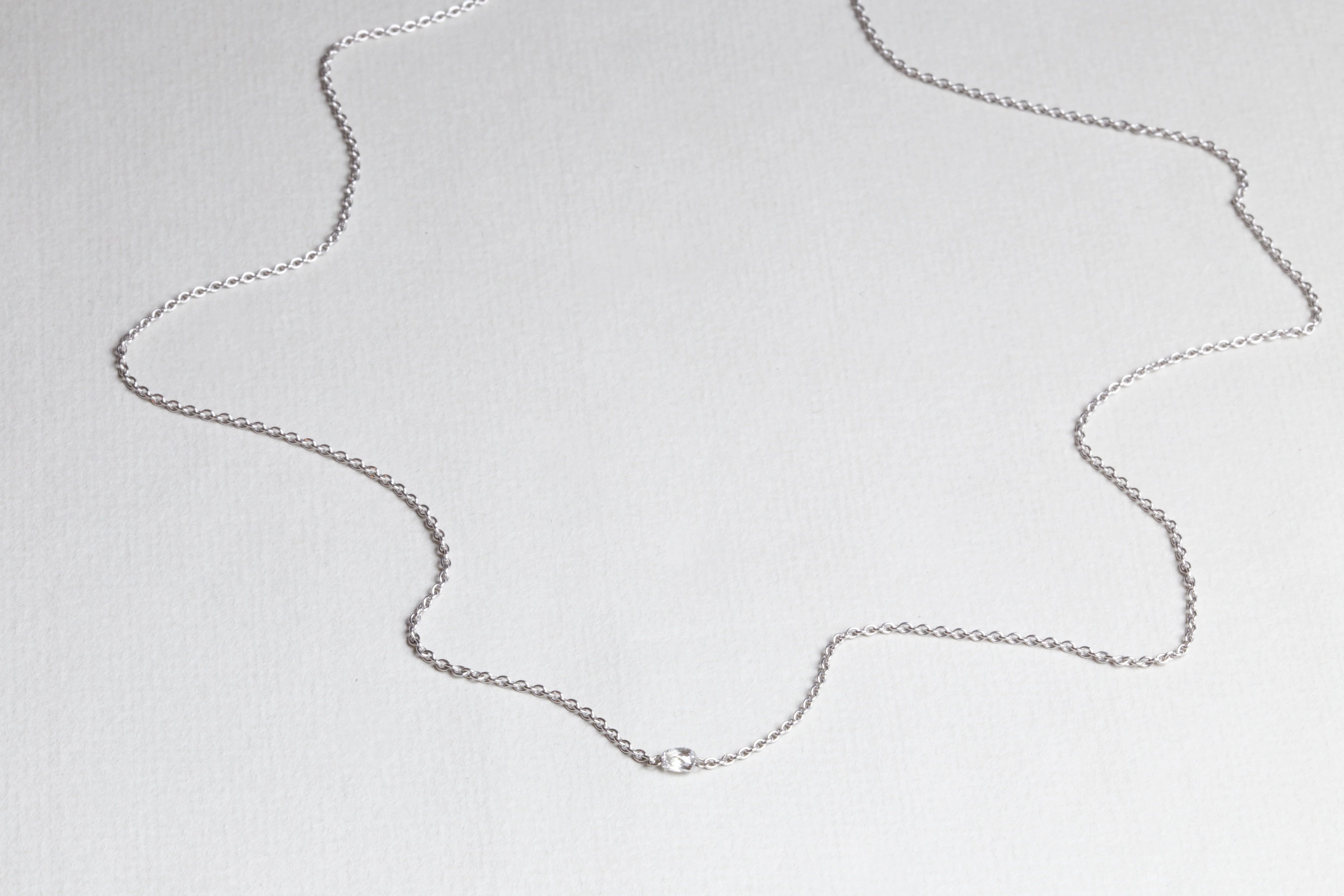 White Gold Diamond Necklace - Image 3