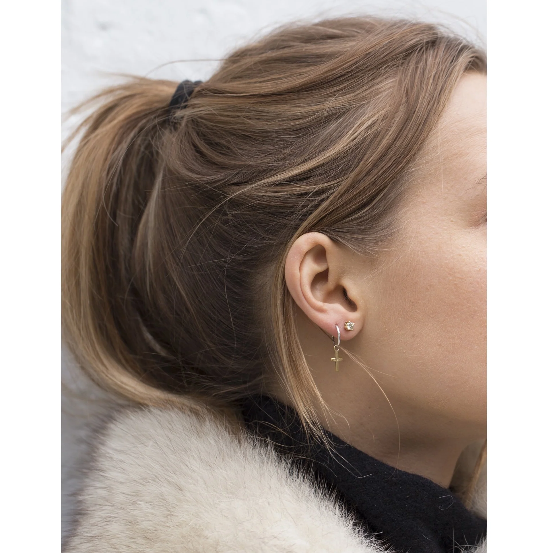Diamond Cross Earring Charms - Image 2