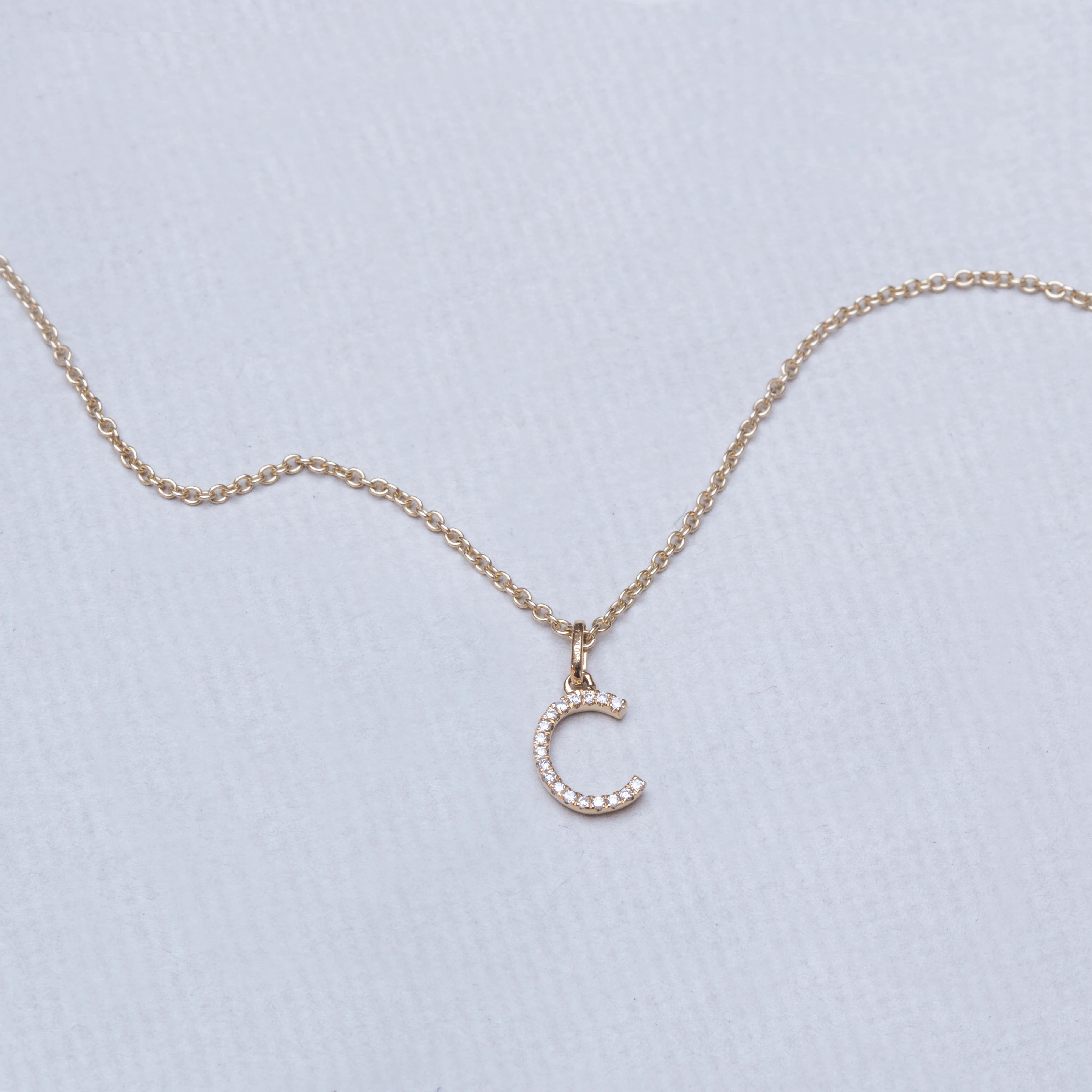 Diamond Letter Pendant on Yellow and White Gold - Image 2