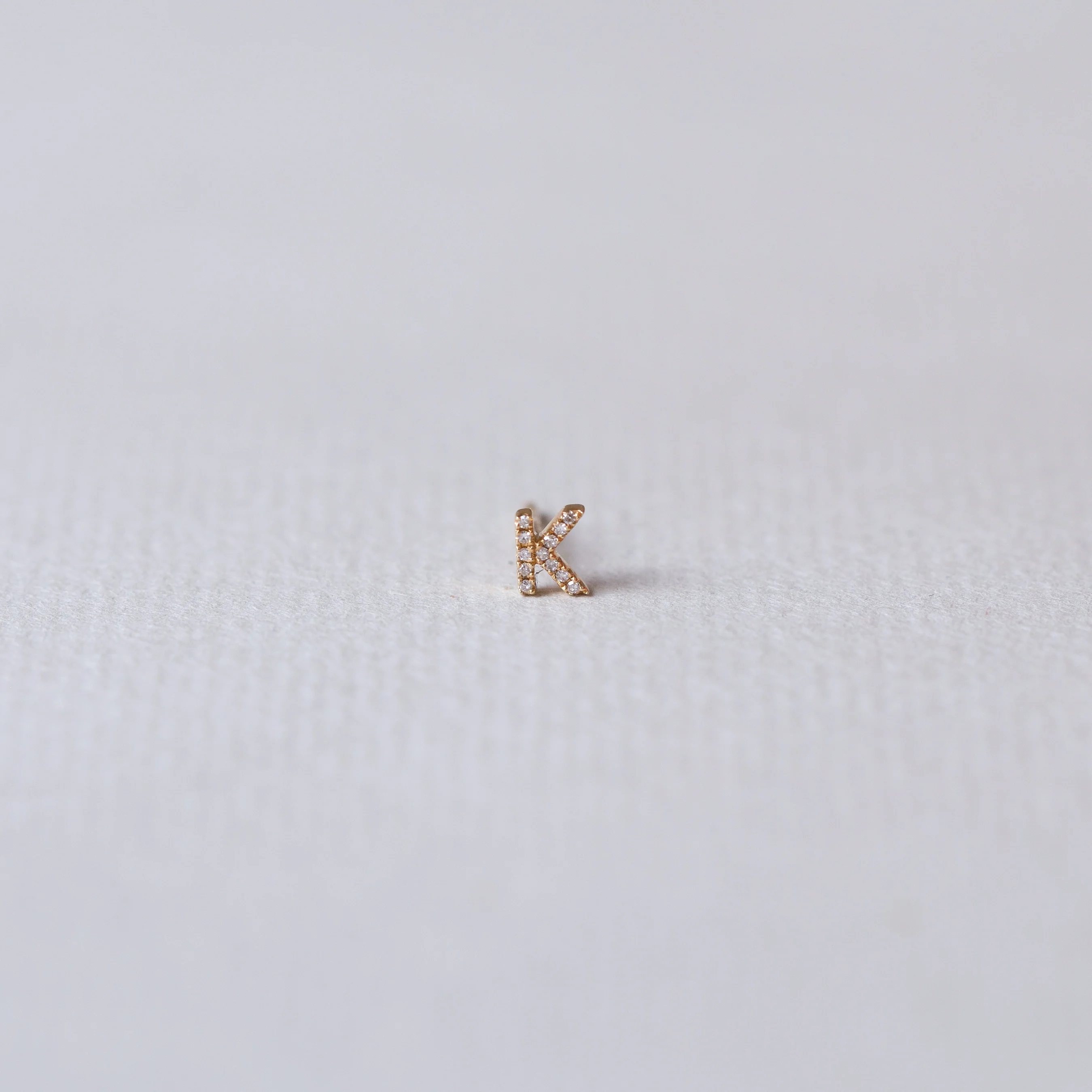 Gold Diamond Letter Stud Earrings - Image 3