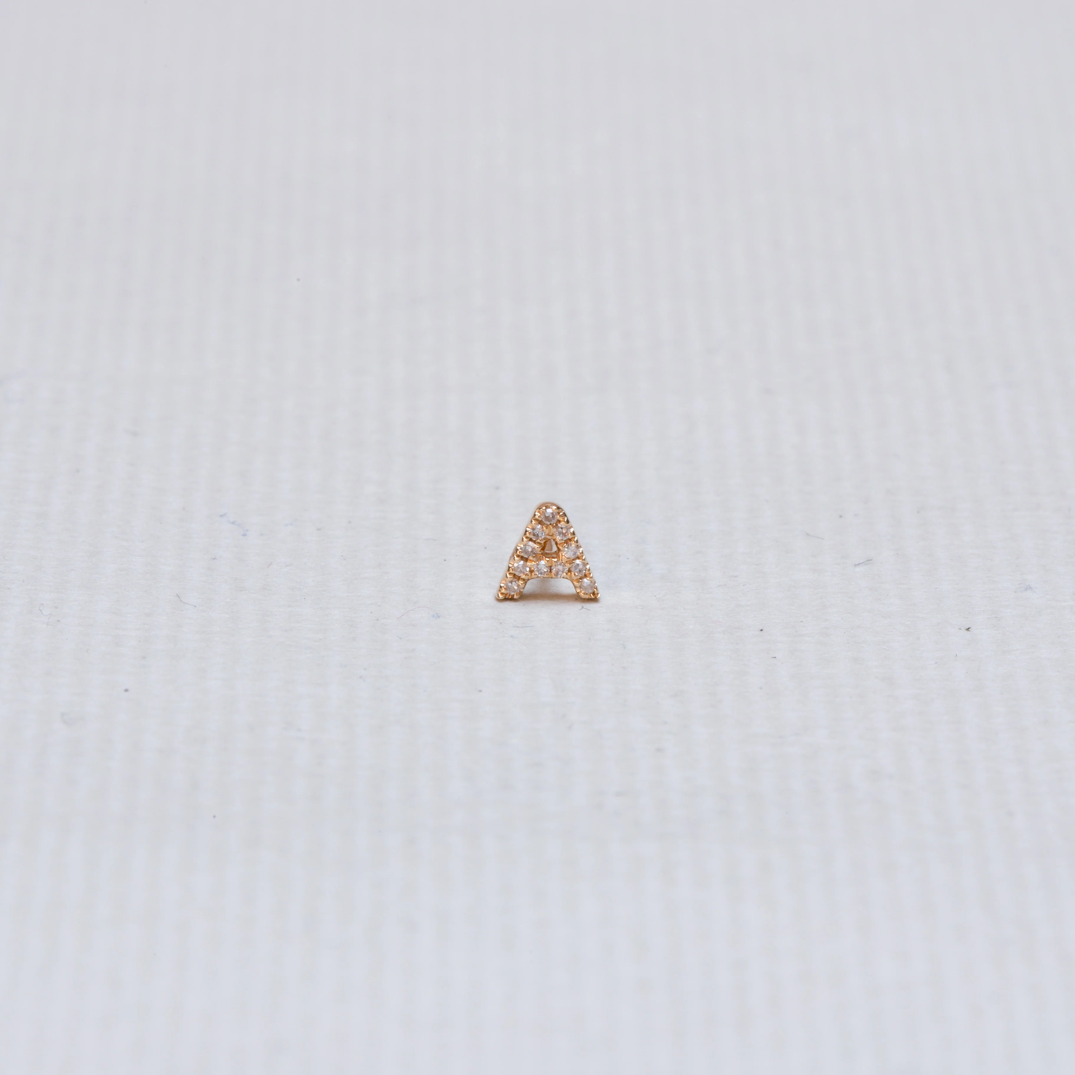 Gold Diamond Letter Stud Earrings - Image 4
