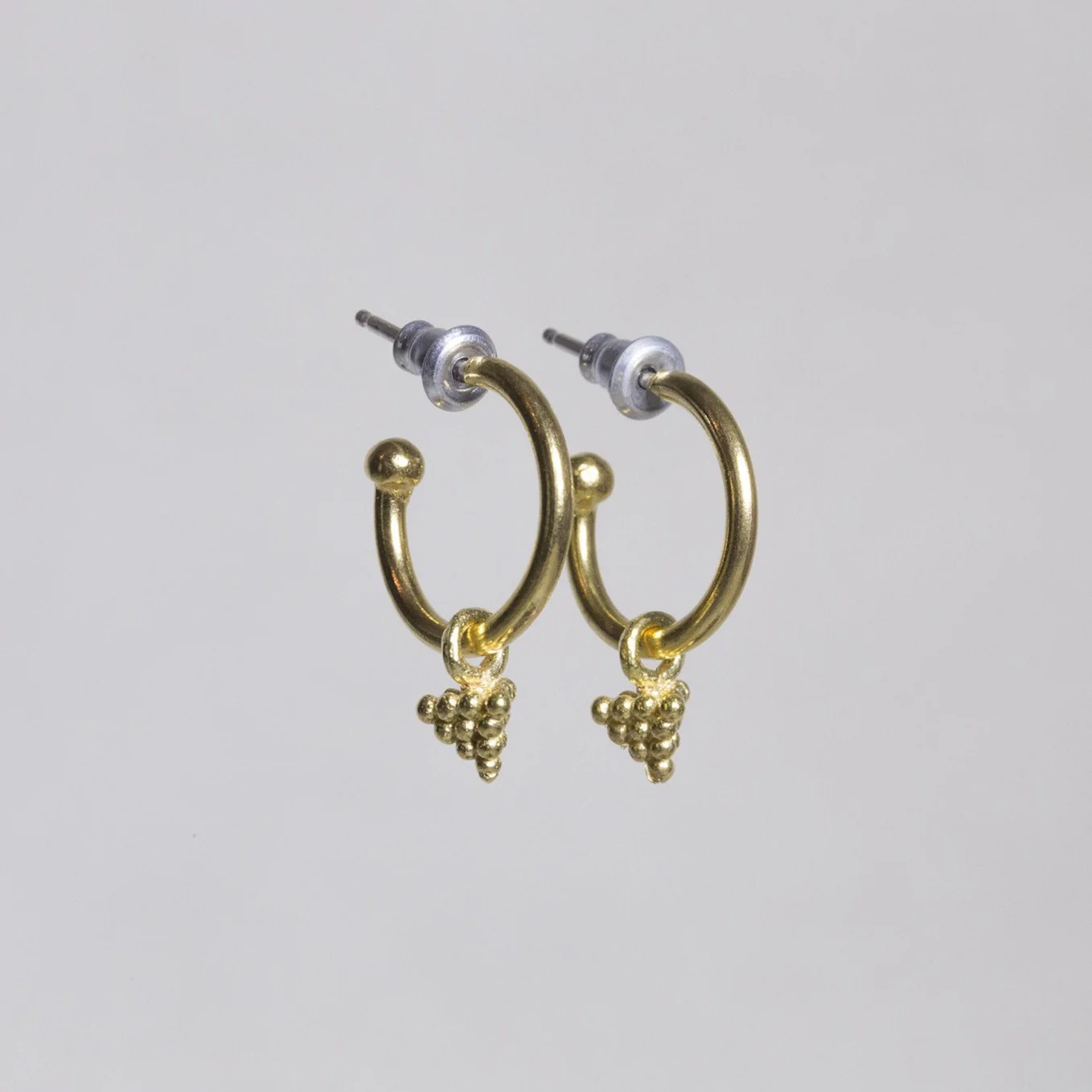Dotted Pyramide Charm on Hoop Earrings