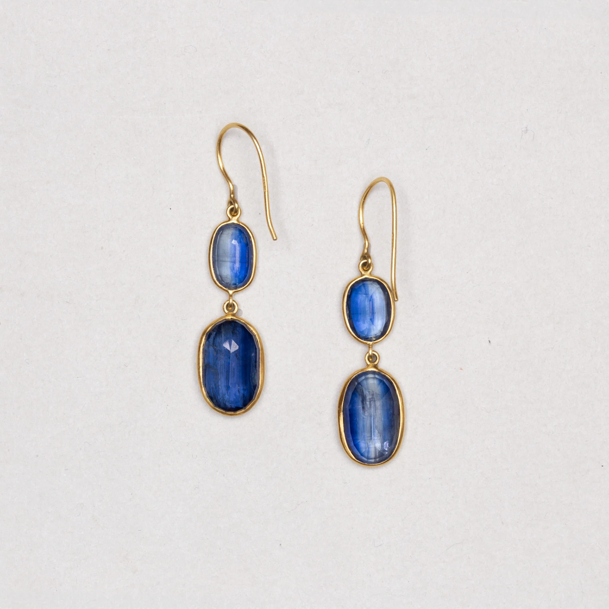 Vintage Pippa Small Double Drop Earrings with Kyanite - Image 2