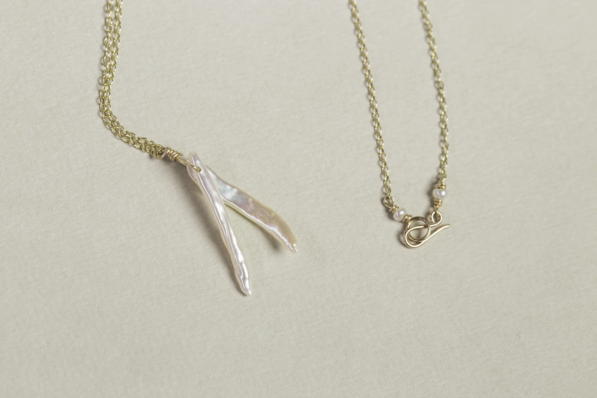 Double Long Pearl Necklace - Image 3