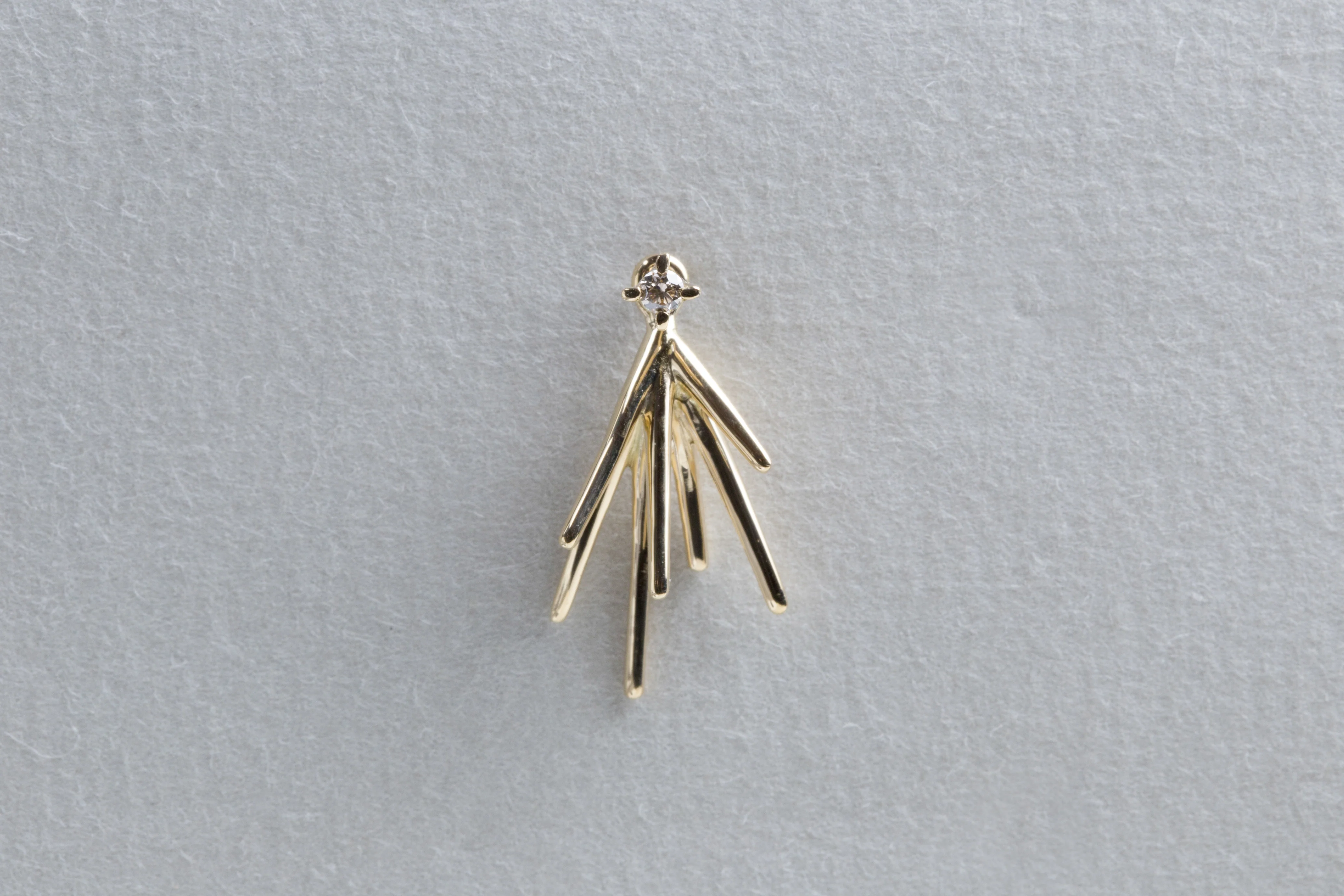 Down Spark Earrings with Diamond - Image 5