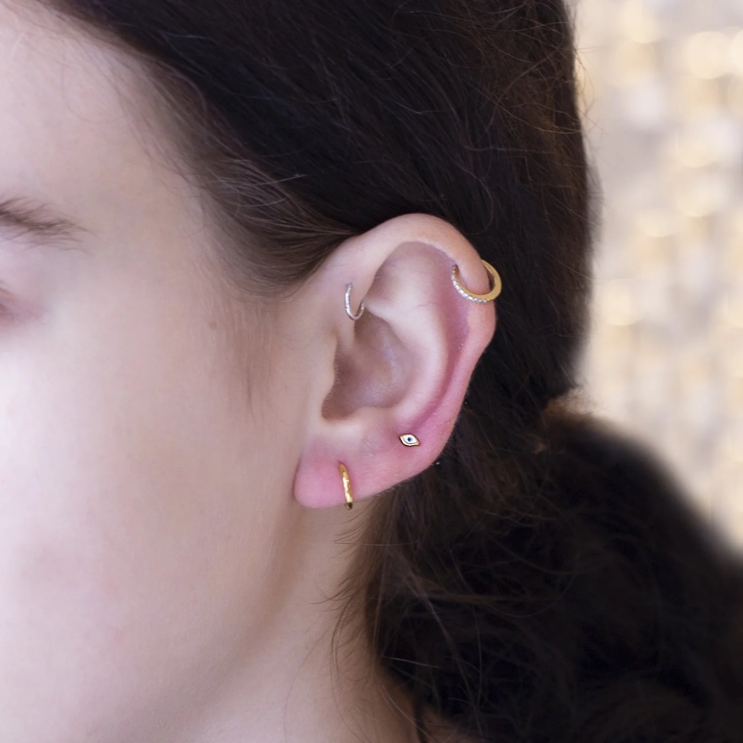 Enamel Eye Stud Earrings - Image 4