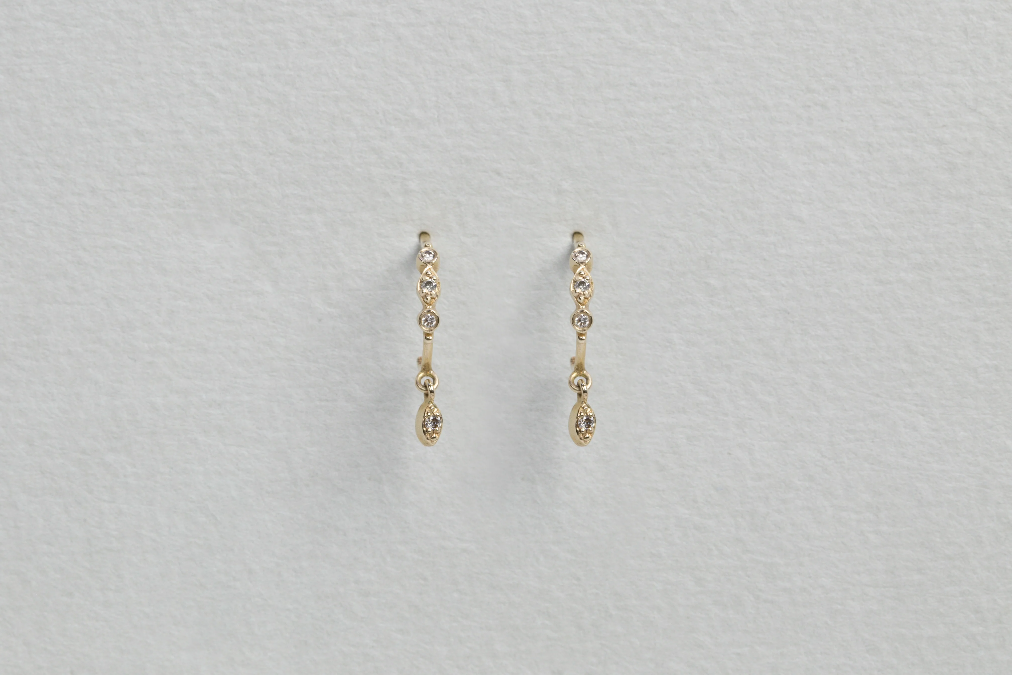 Eye Pendant Diamond Hoop Earrings - Image 3