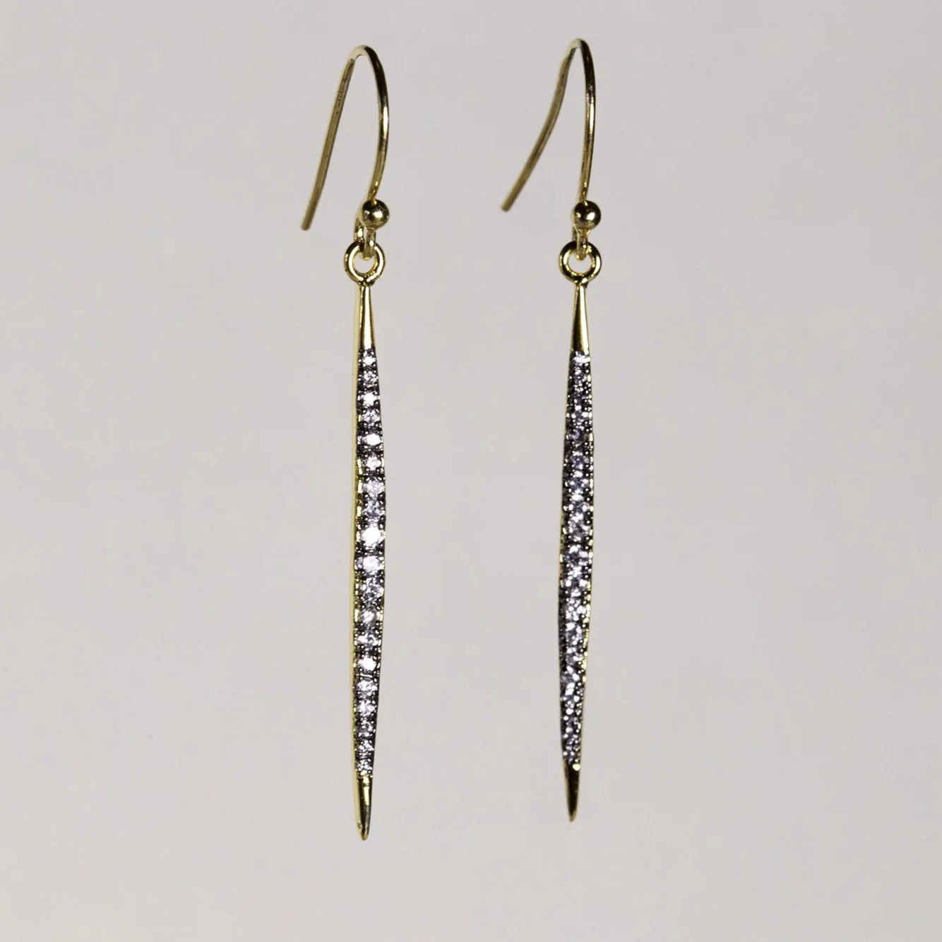Fancy Crystal Bar Drop Earrings