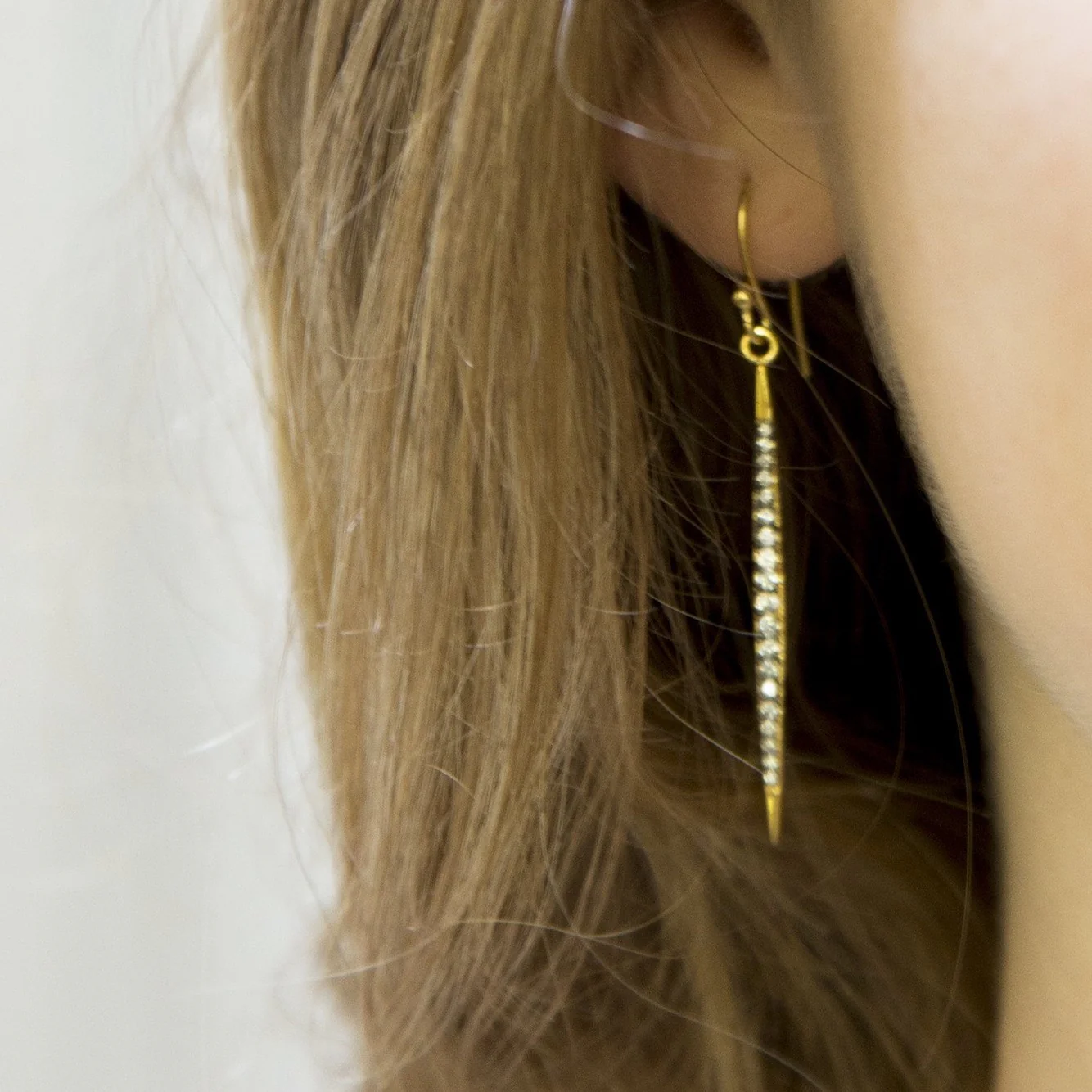 Fancy Crystal Bar Drop Earrings - Image 2