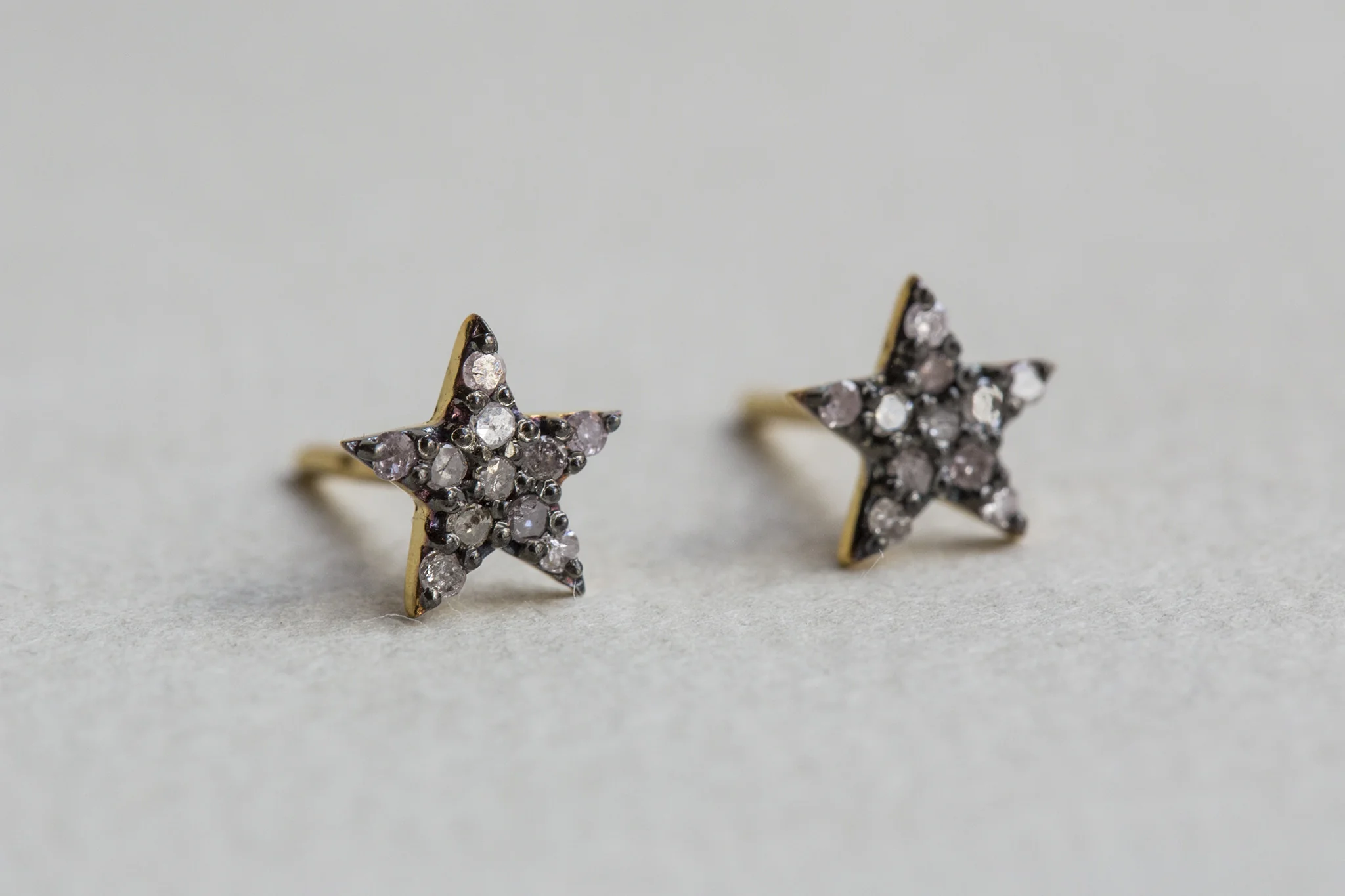 Diamond Star Stud Earrings - Image 3