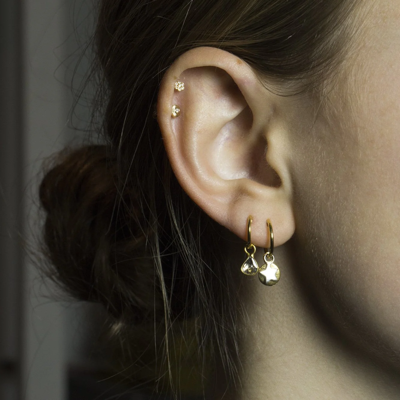 felt's Charmed Hoop Earrings - Stars - Image 3