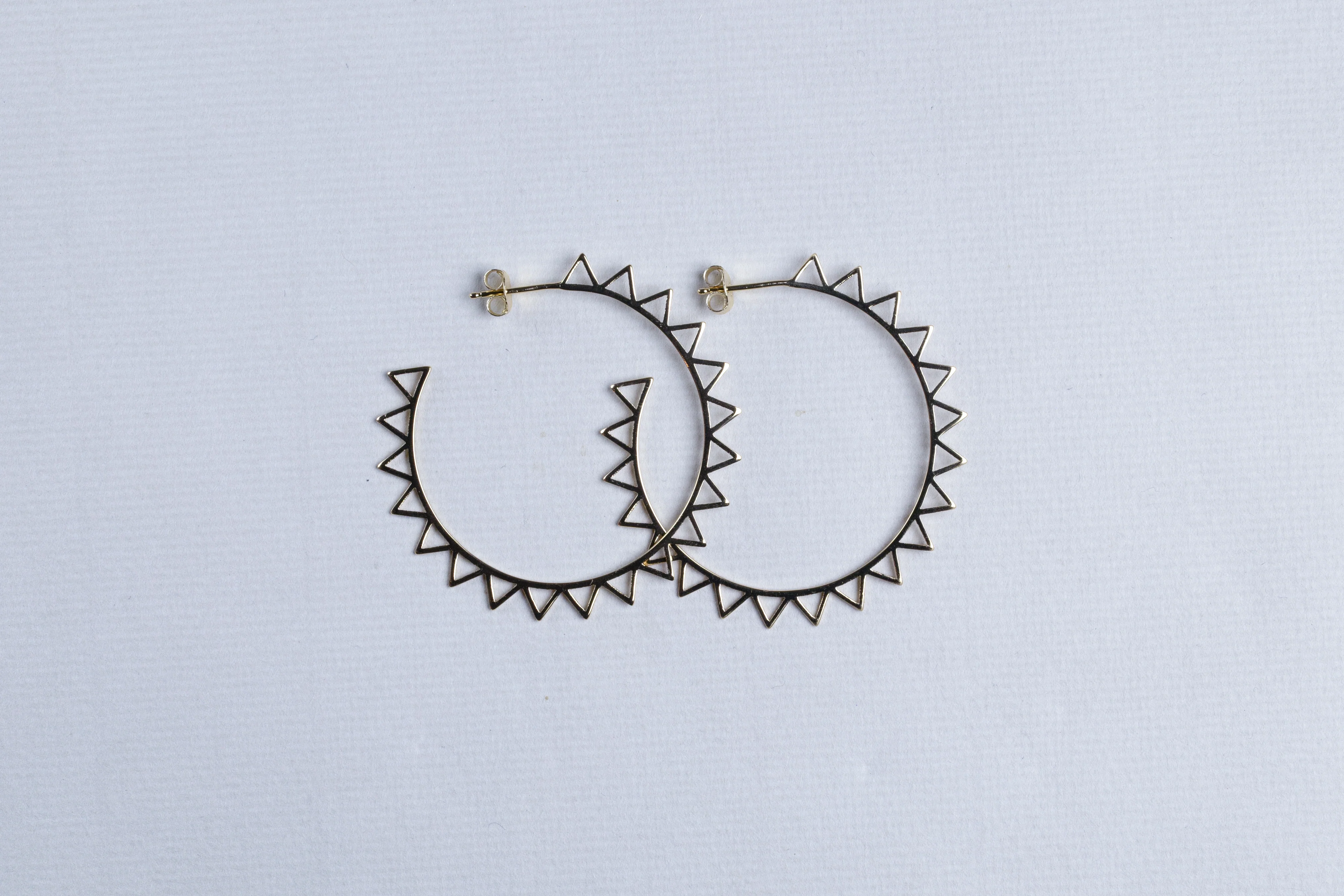 Geometric Cutout Sun Hoop Earrings - Image 3