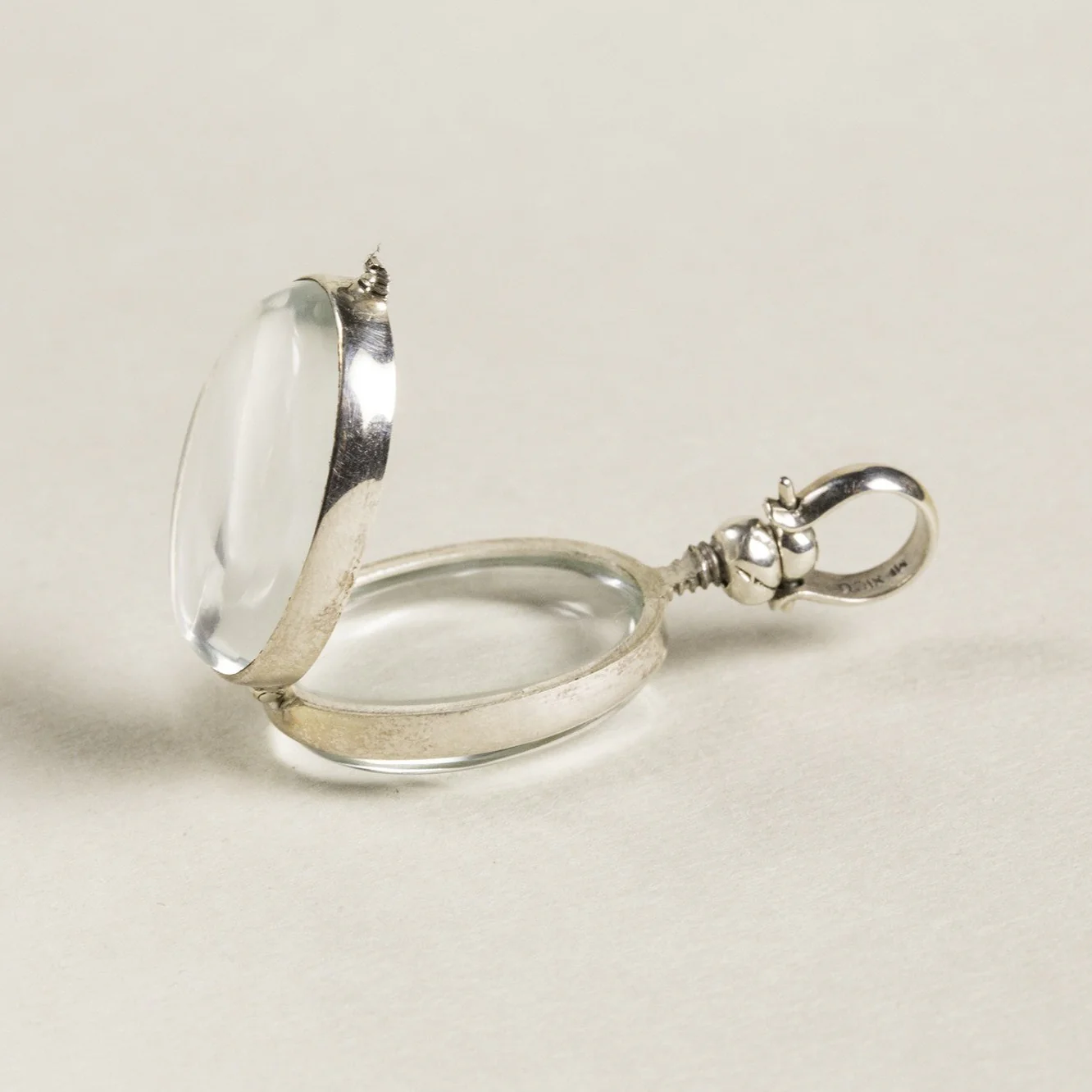 Round Glass Cabochon Gold Plated Locket Pendant - Image 3
