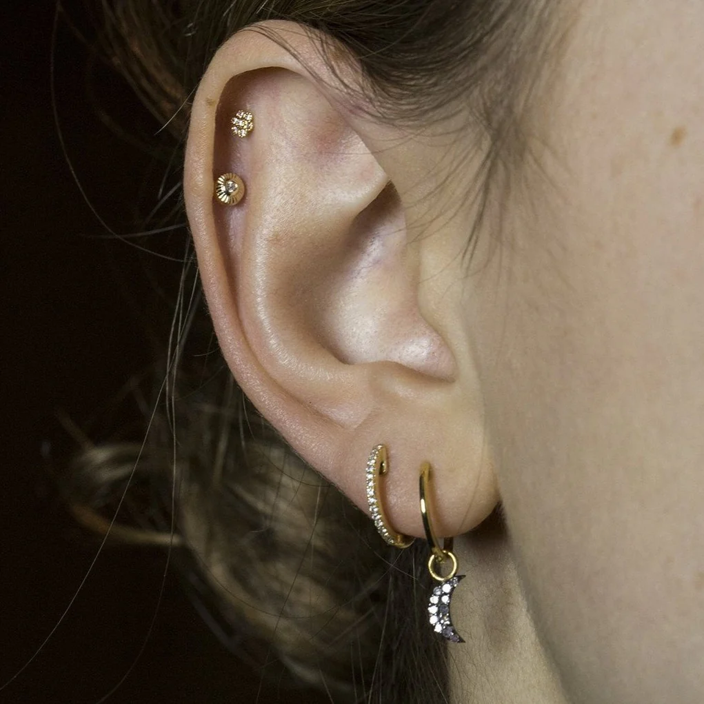 Gold and Silver Plain Round Hoop Earrings - Image 4