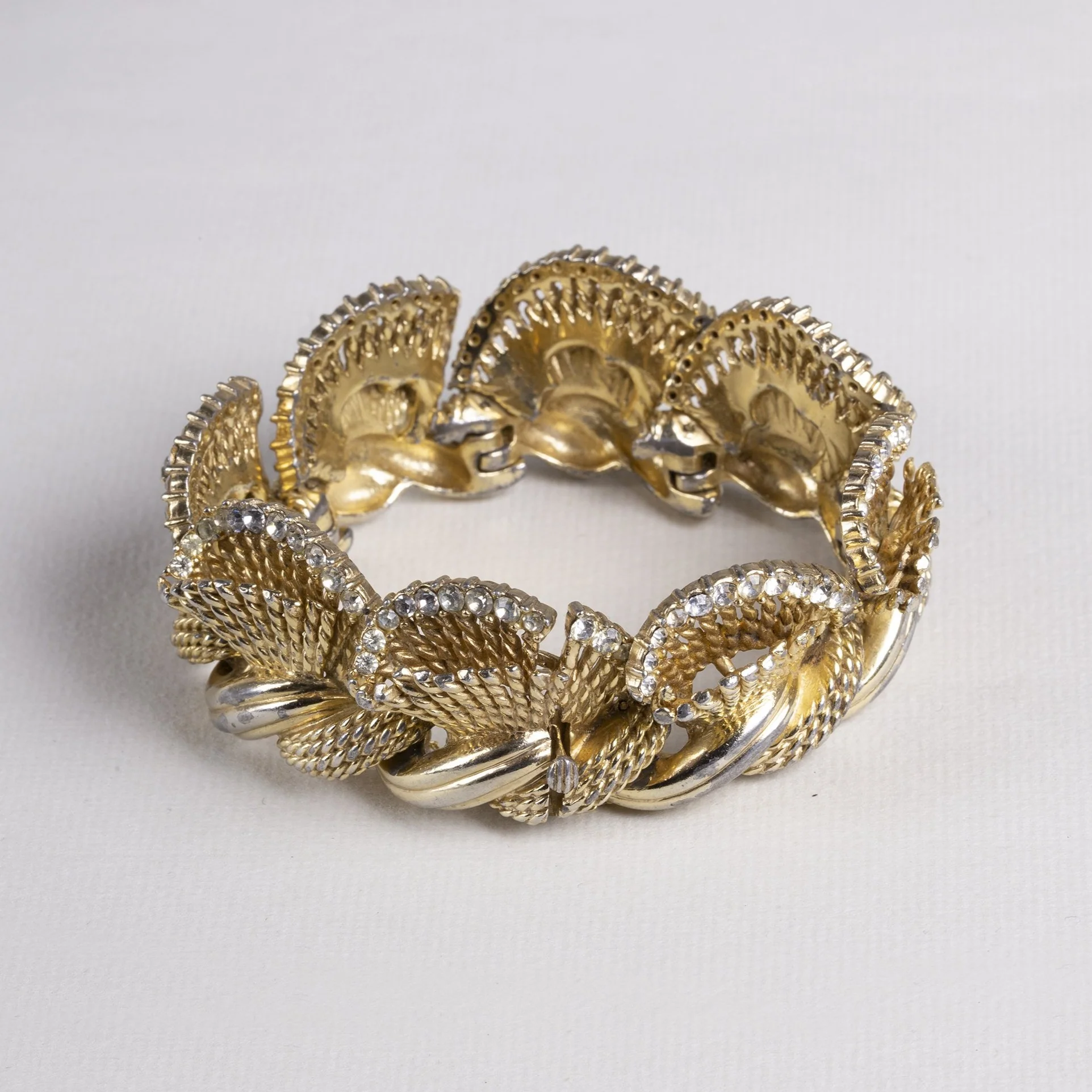 Gold Tone Bracelet with Rhinestones - Image 2