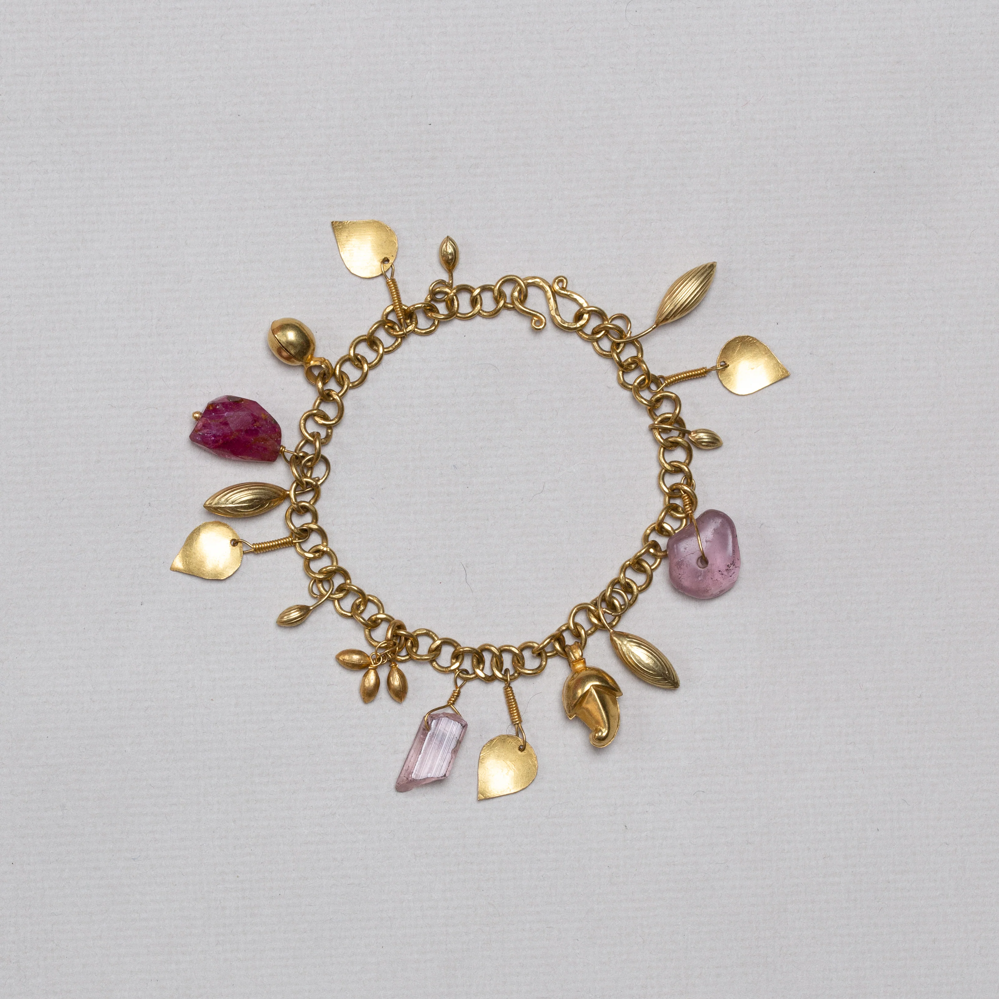 Gold Charm Pendant Bracelet - Image 2