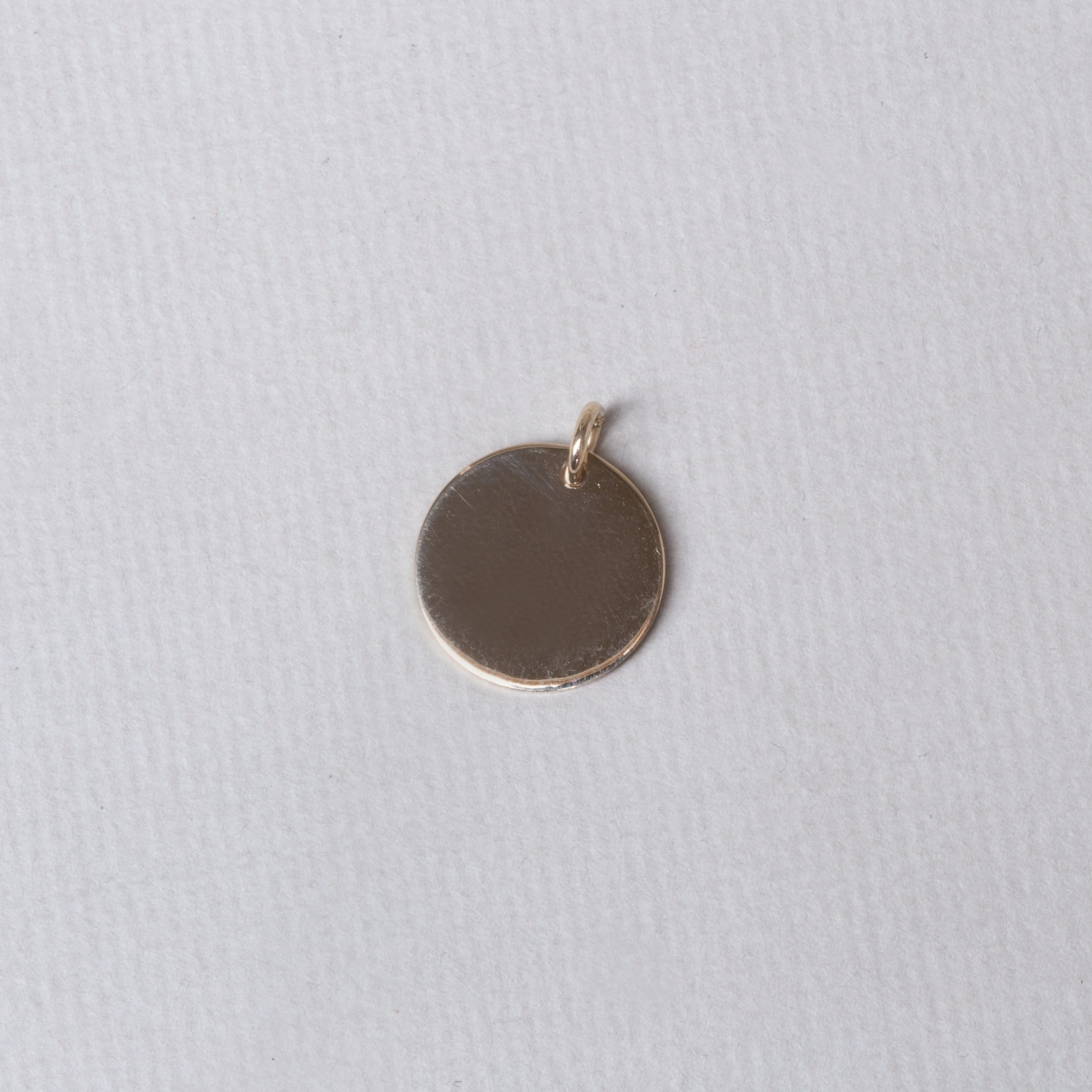 9ct Gold Disc Pendant Charm (Medium)