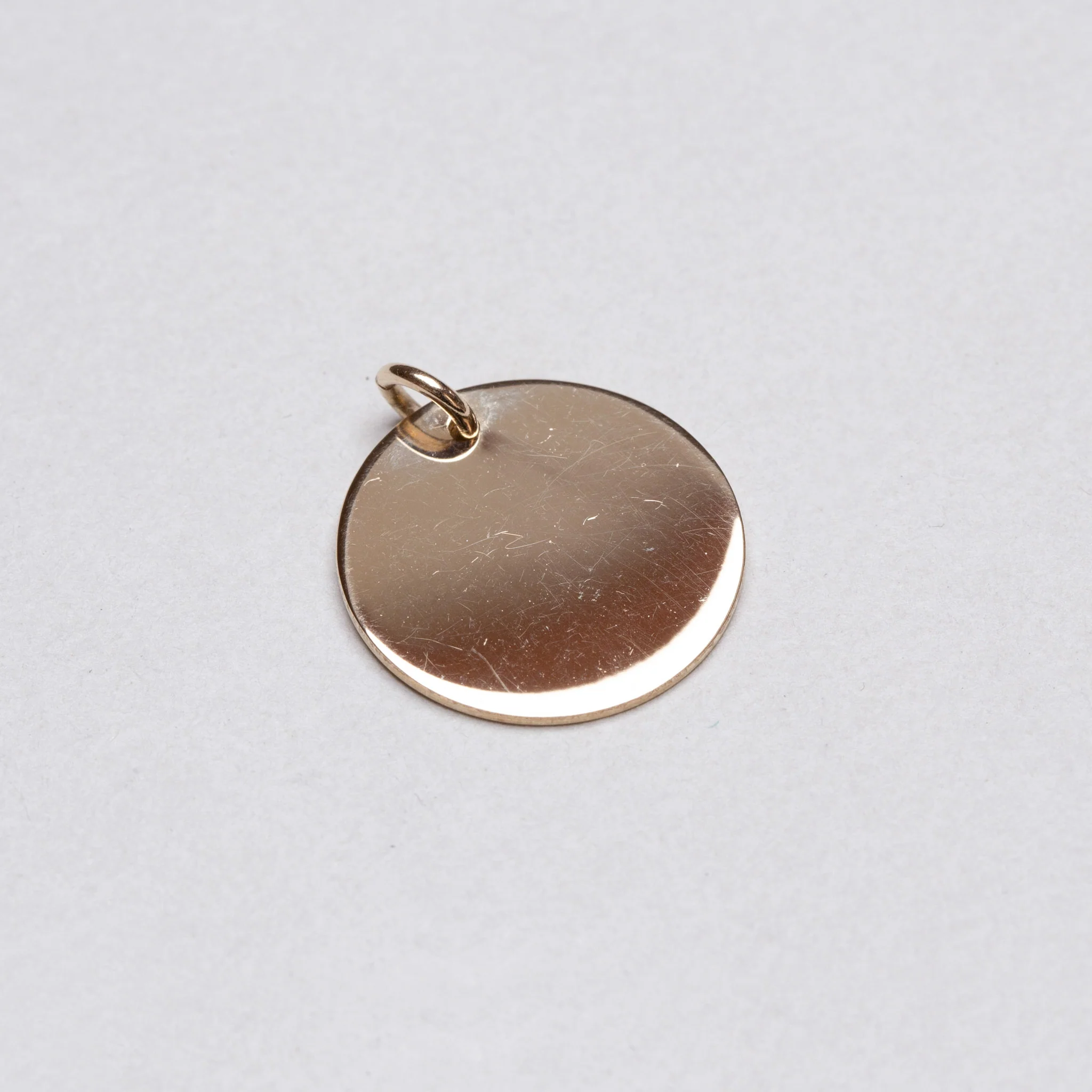 Gold Disc Pendant Charm (Large)