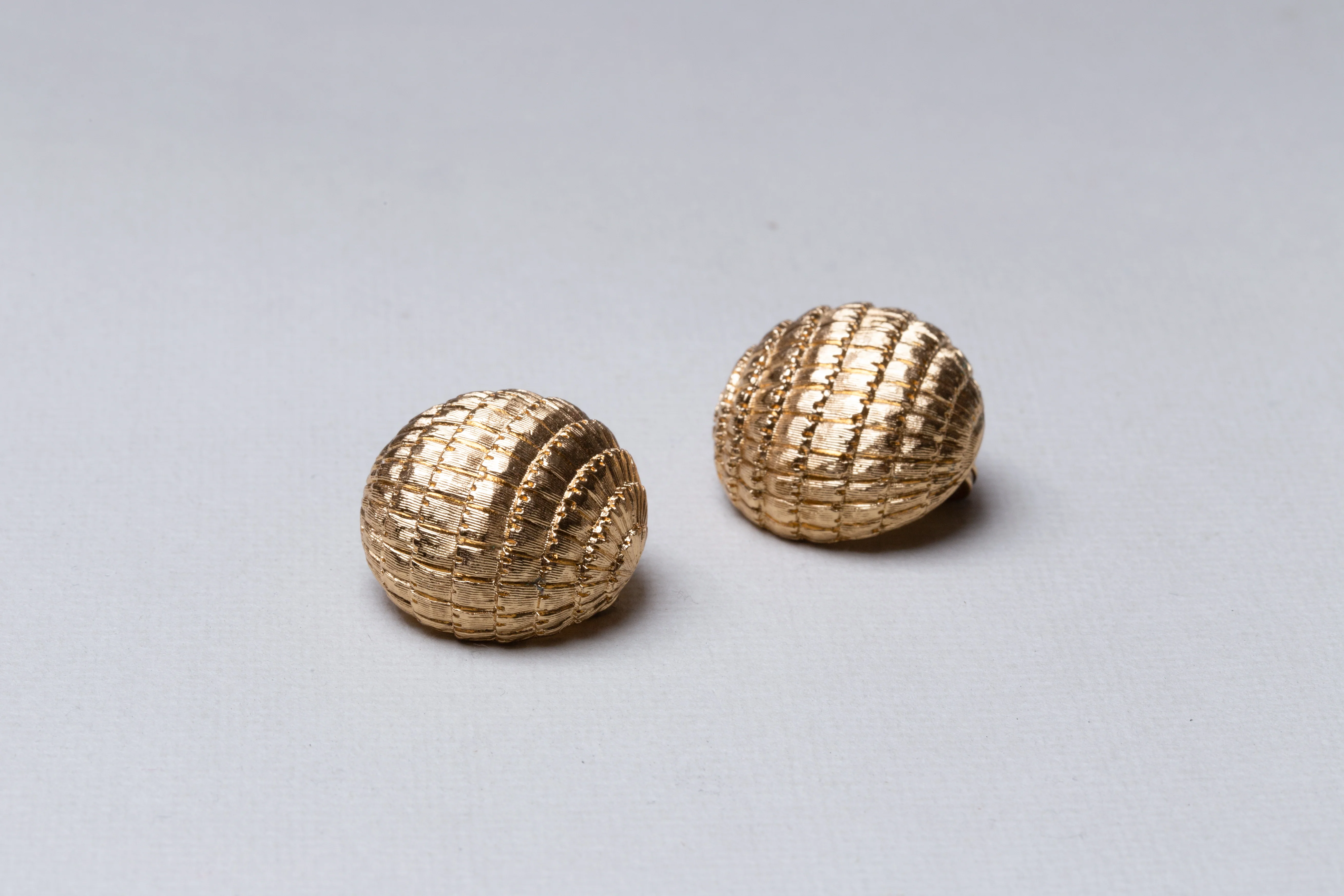 Gold Dome Clip-on Earrings - Image 2