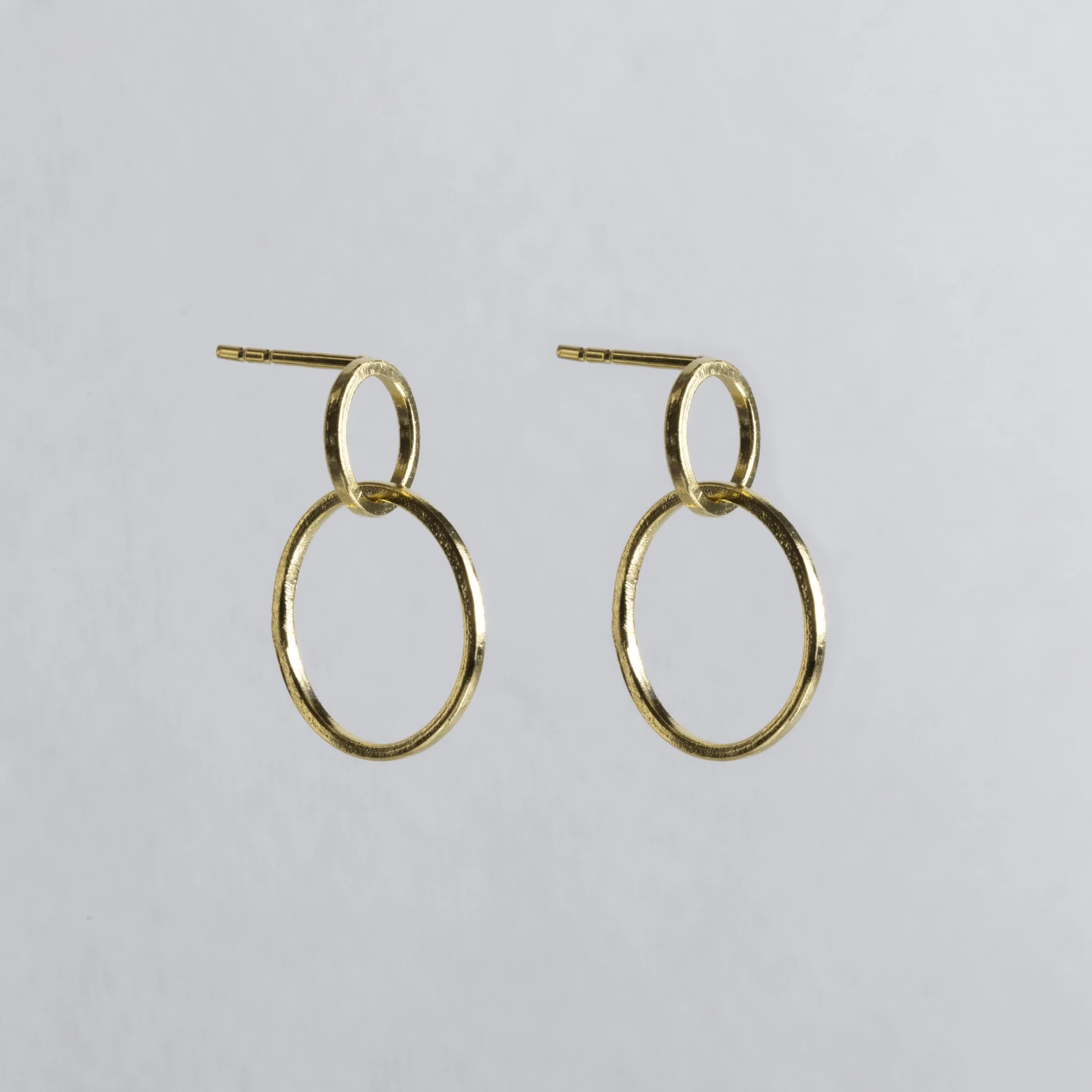 Double Circle Drop Stud Earrings