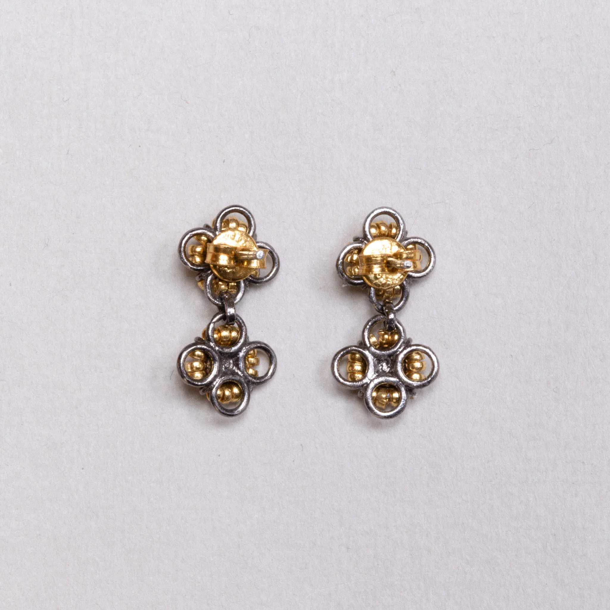 Frida Kahlo  Silver Double Flower Stud Earrings - Image 2