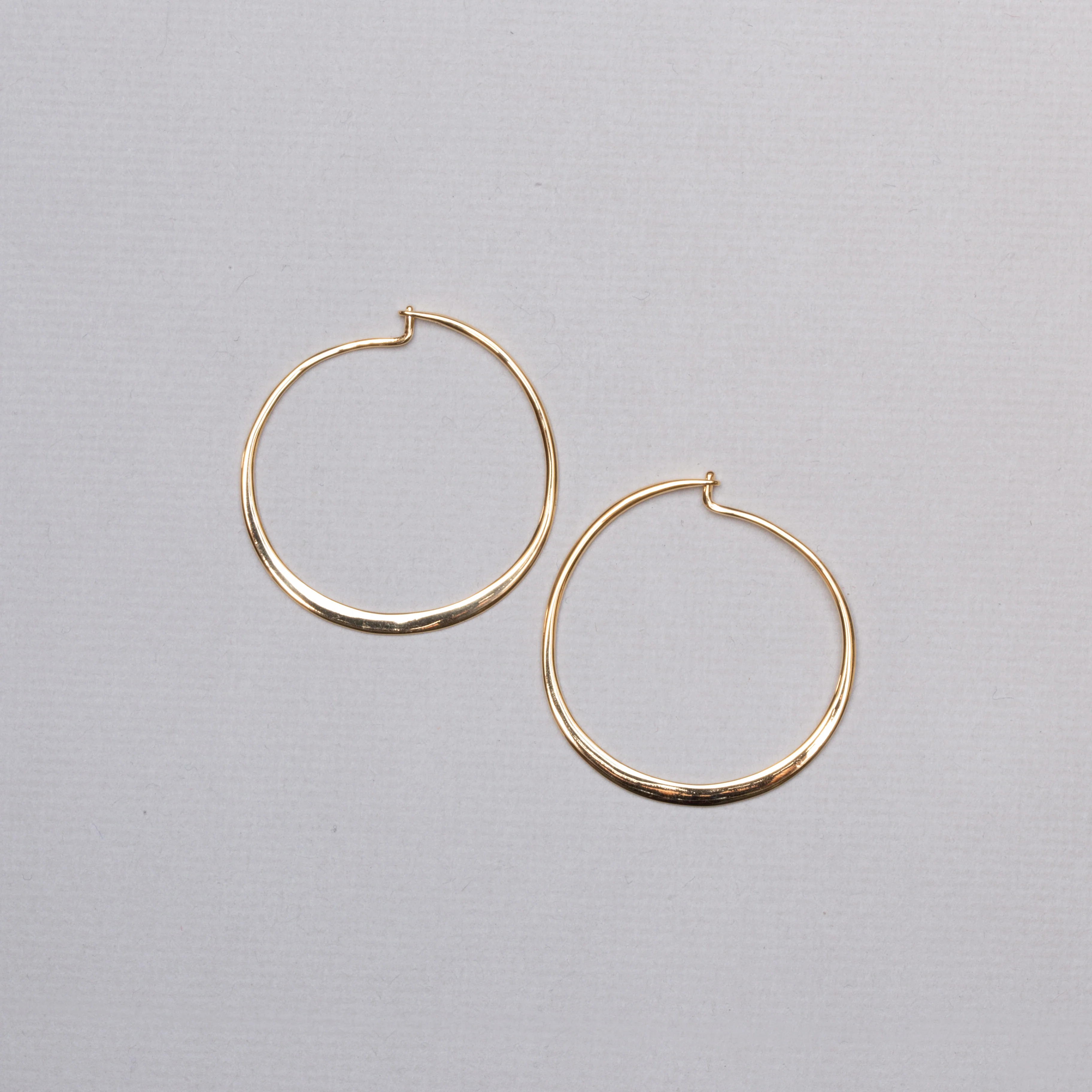 Gold-plated Flat Hoop Earrings - Image 2