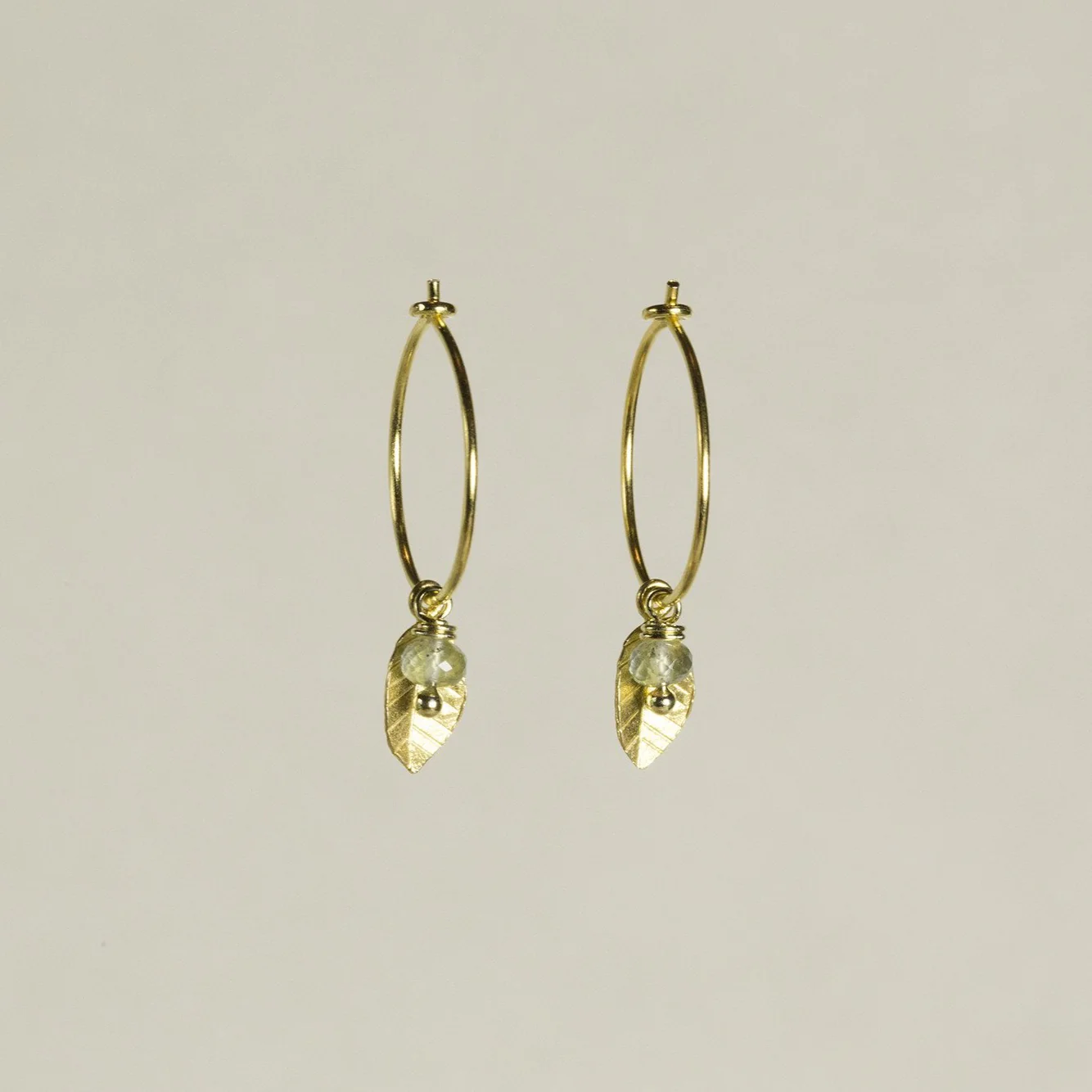 Gold Plated Hoops with Dotted Discs - Image 2