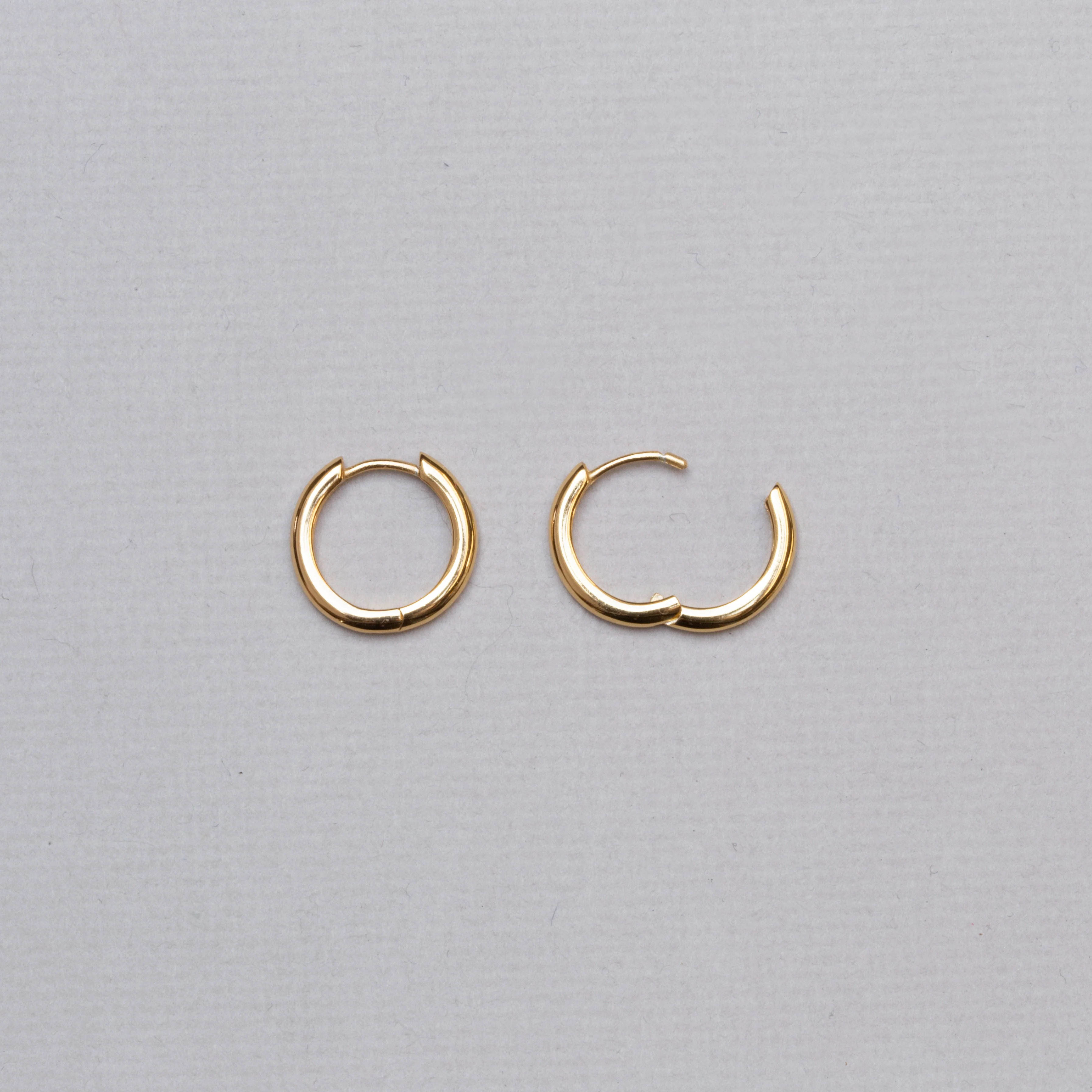 Gold-plated Huggie Hoop Earrings - Image 2