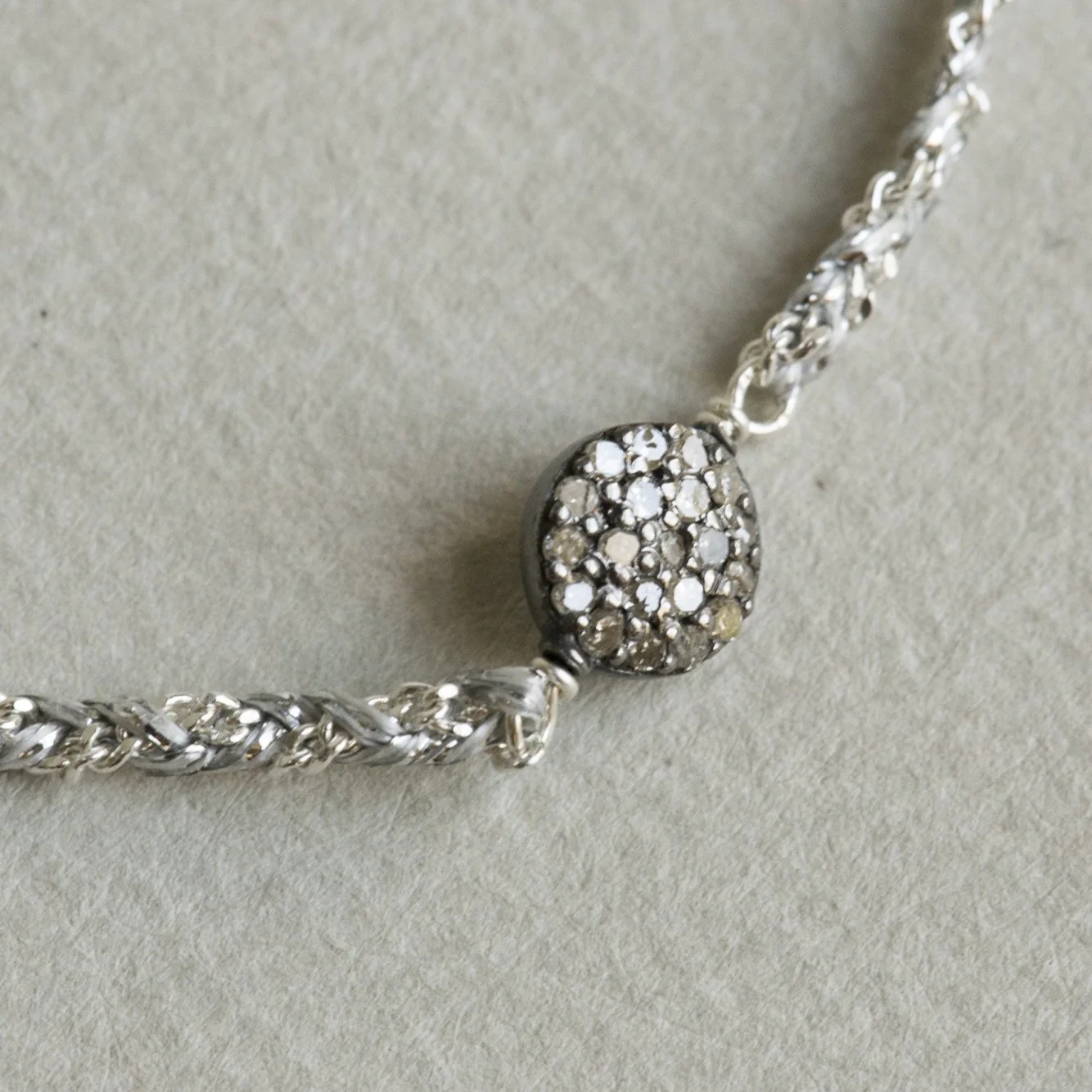 Gold Plated Thread Diamond Disc Bracelet - Image 3
