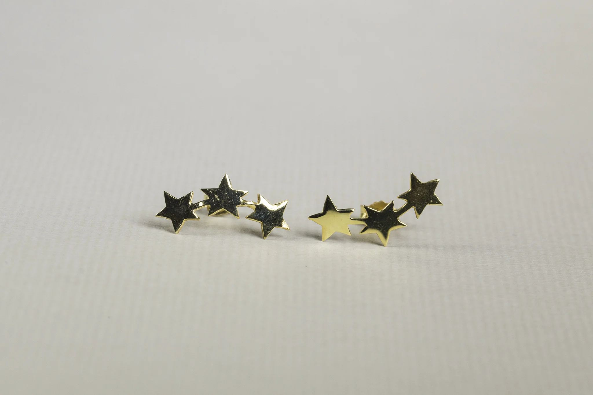 Gold Plated Three Stars Stud - Image 2