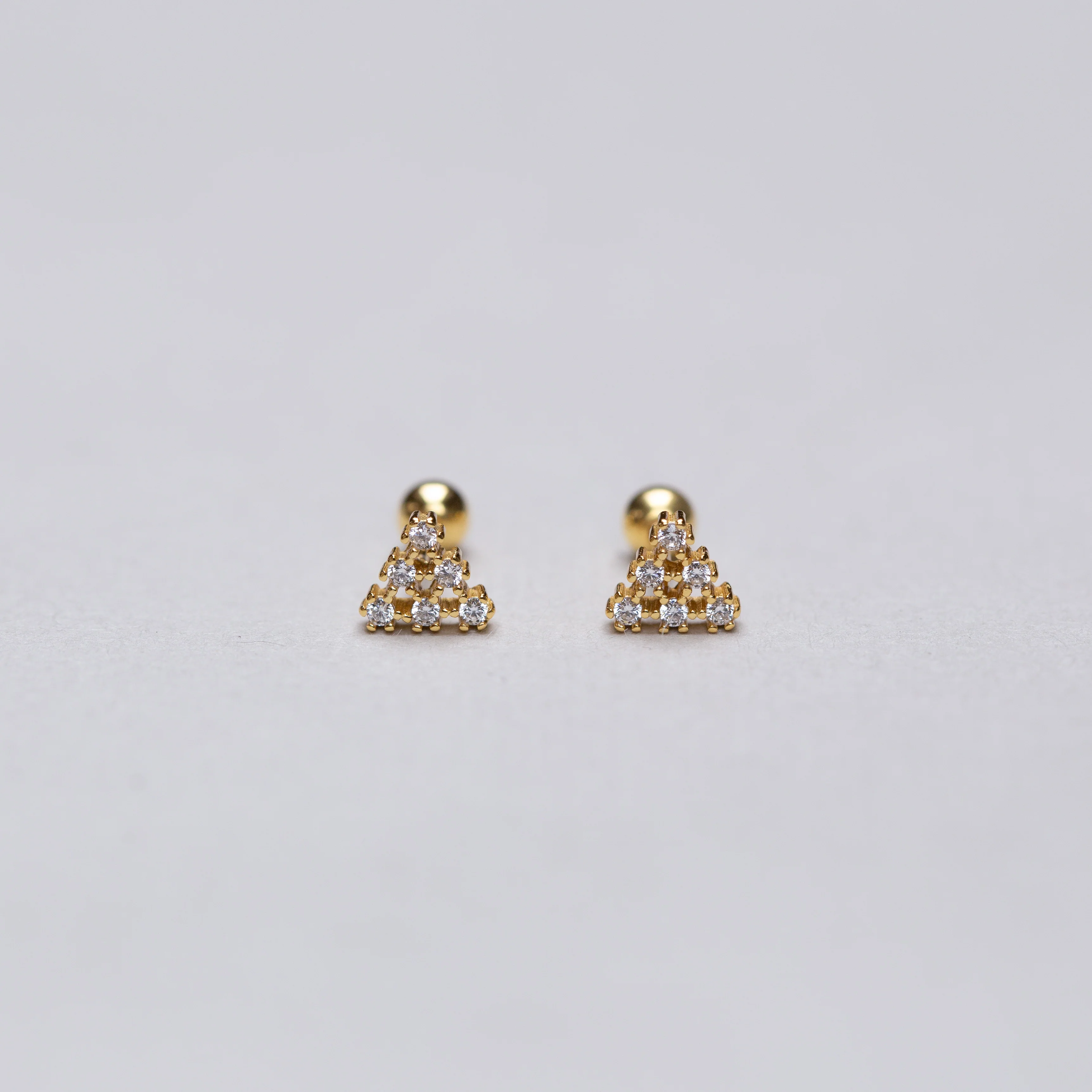 Gold-plated Triangle Stud Cartilage Earring - Image 3