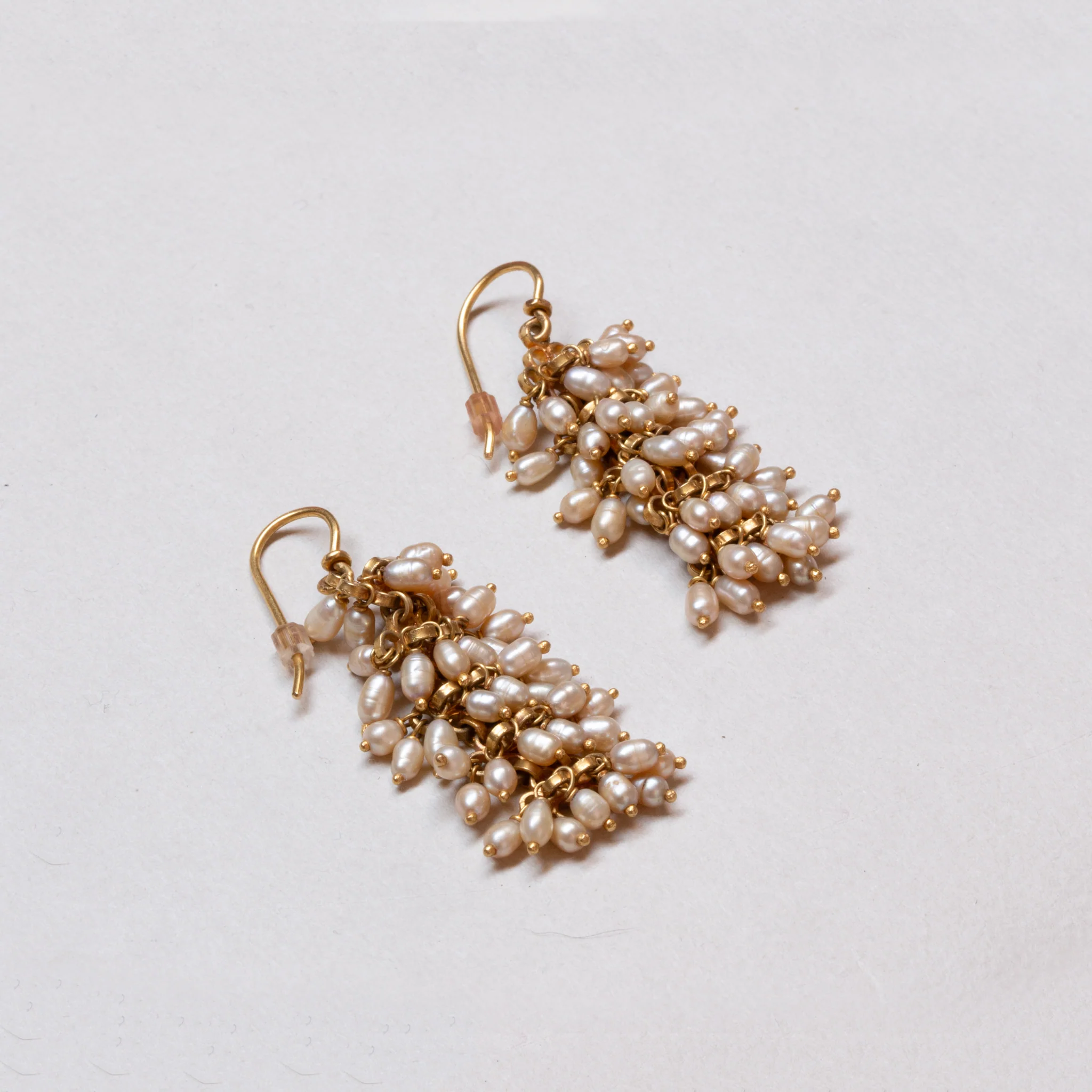 Gold Plated Earrings with Pearls - Image 2