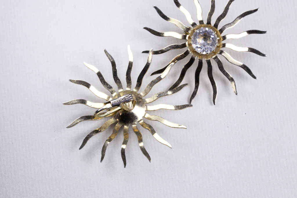 Gold Sun Clip-on Earrings - Image 3