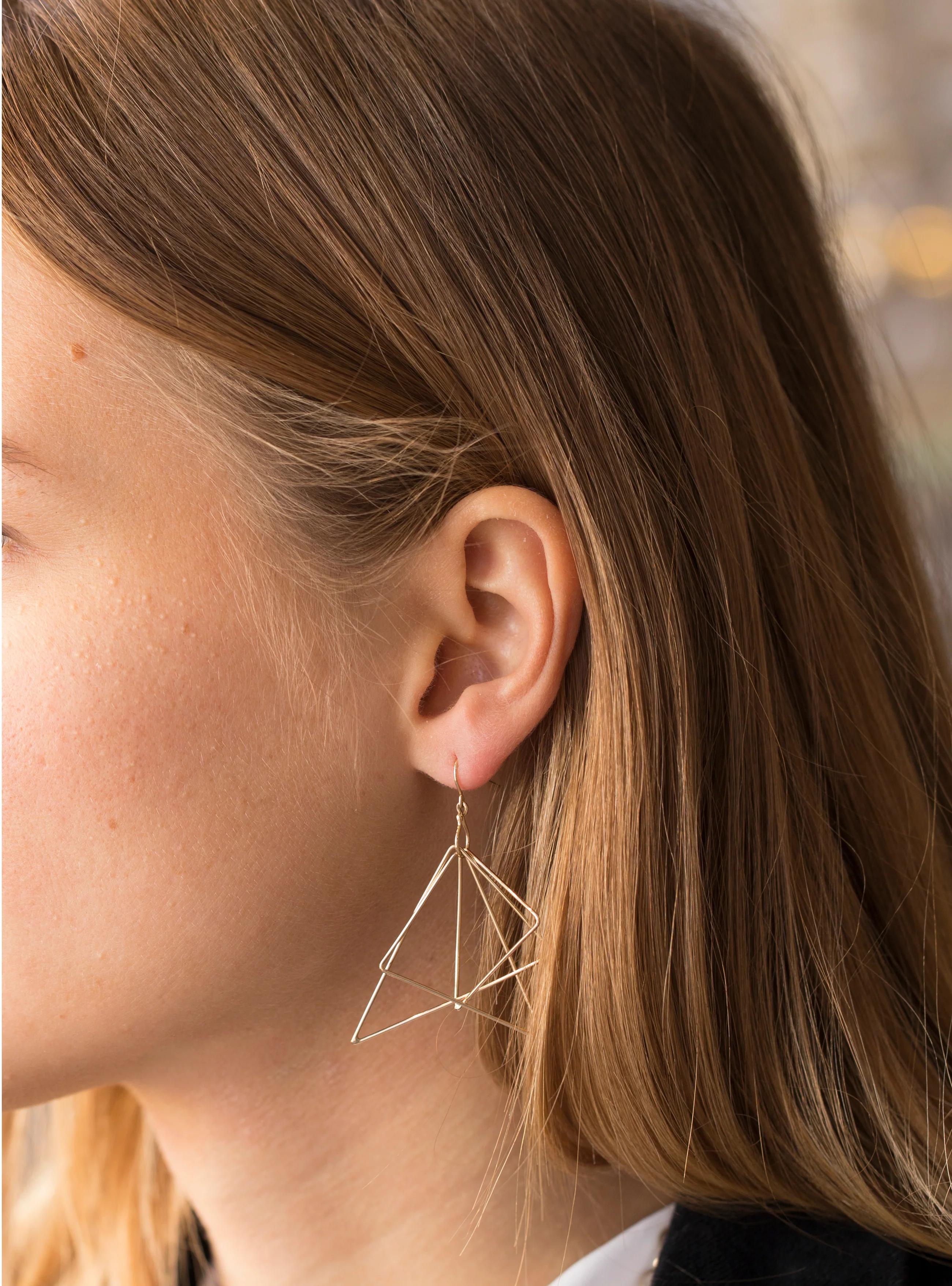 Gold Triangle Earring