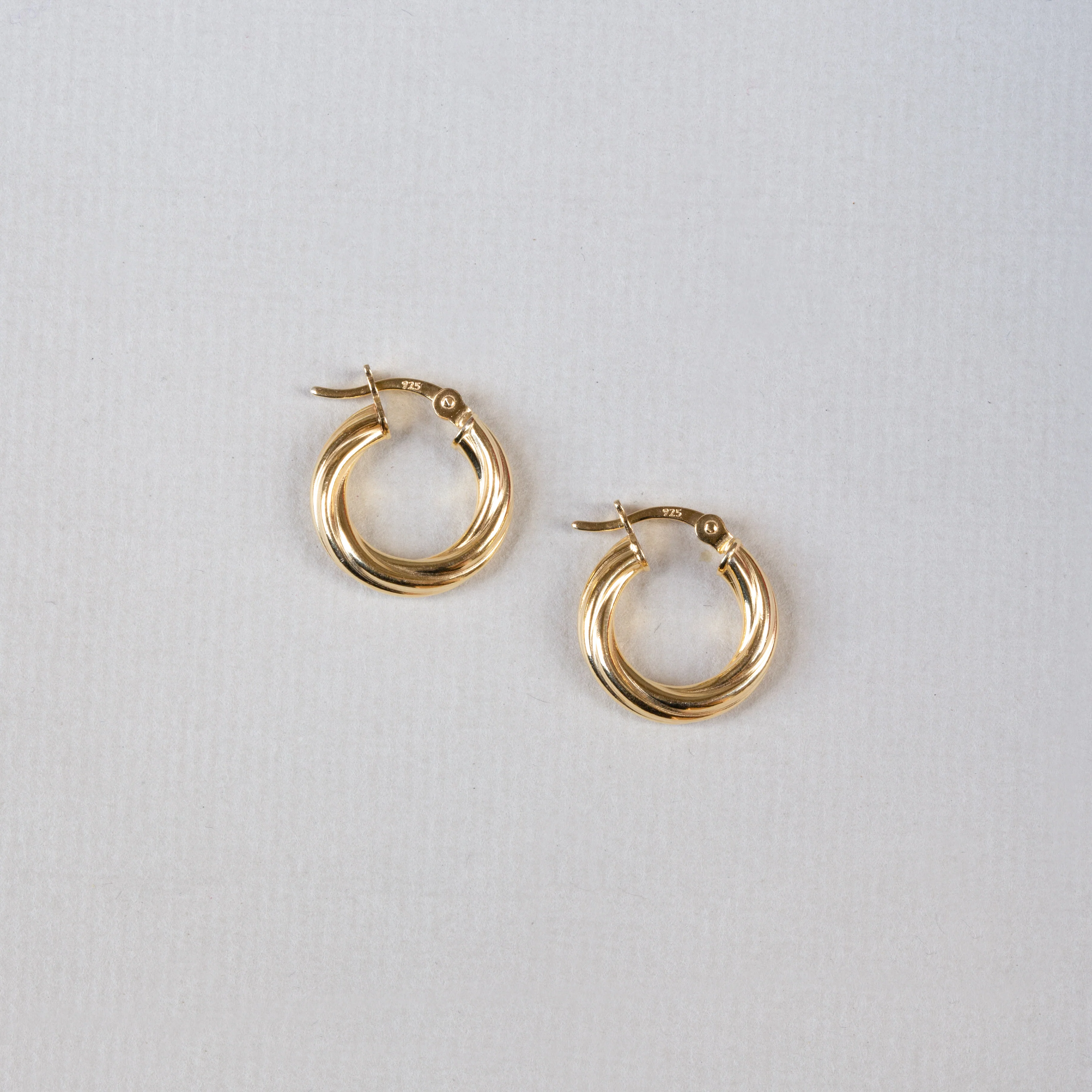 Gold Twisted Hoop Earrings - Small - Image 2