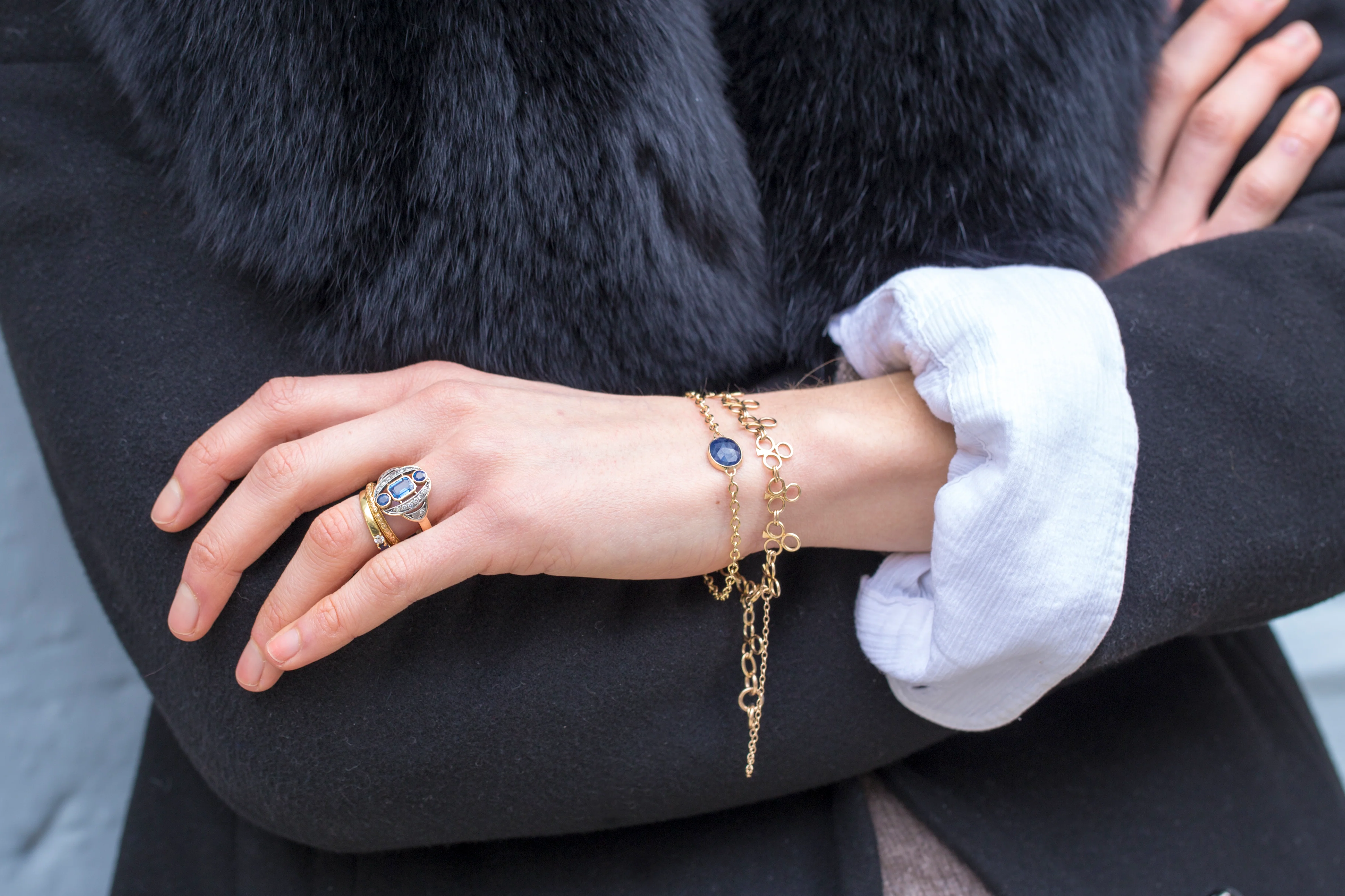 Gold Chain Lapis Lazuli Bracelet - Image 4