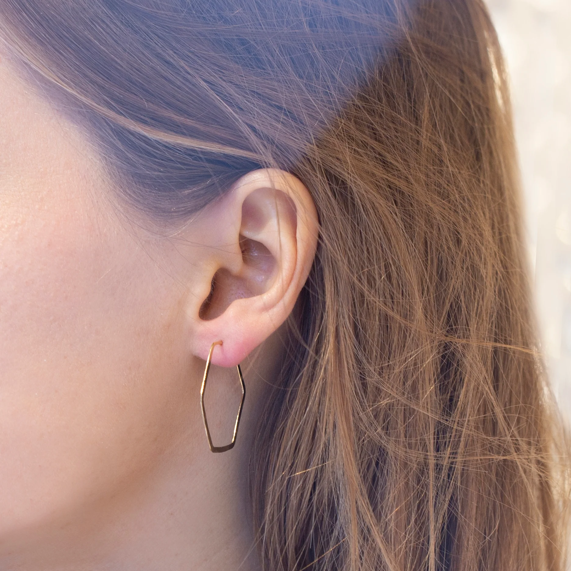 Hexagon Hoop Earrings - Image 3